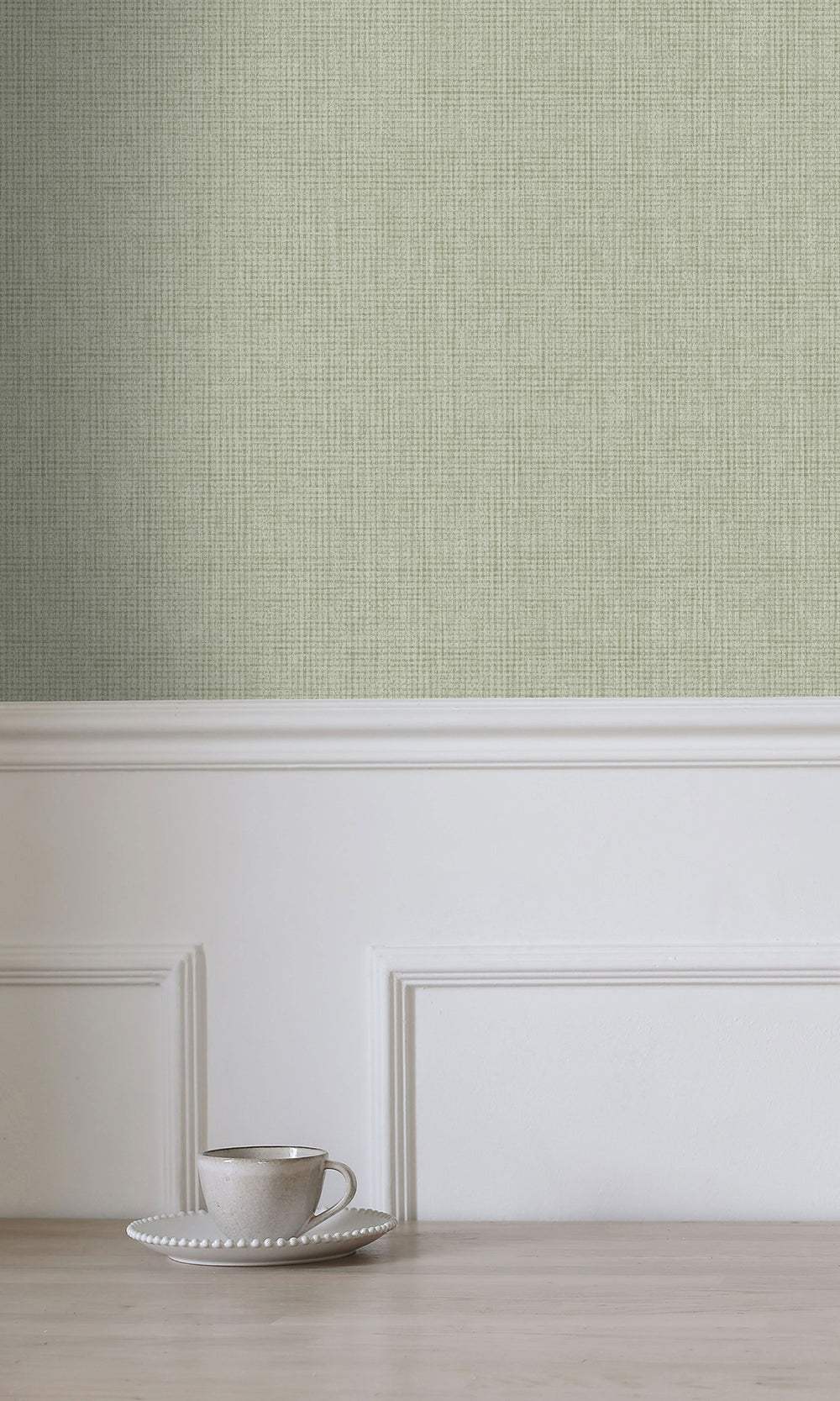 Sage Linen Weave Textured Wallpaper R9676