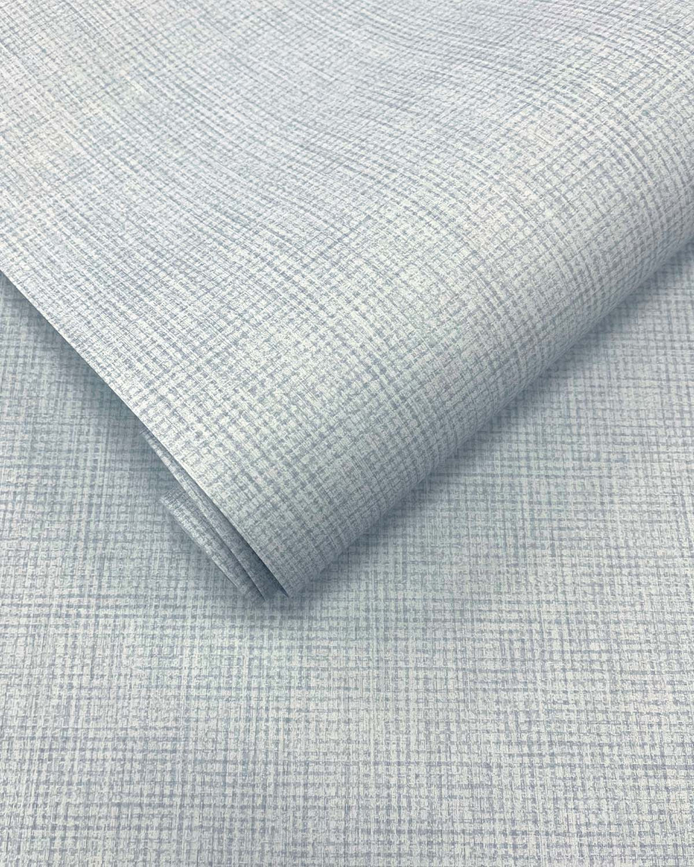 Blue Linen Weave Textured Wallpaper R9677