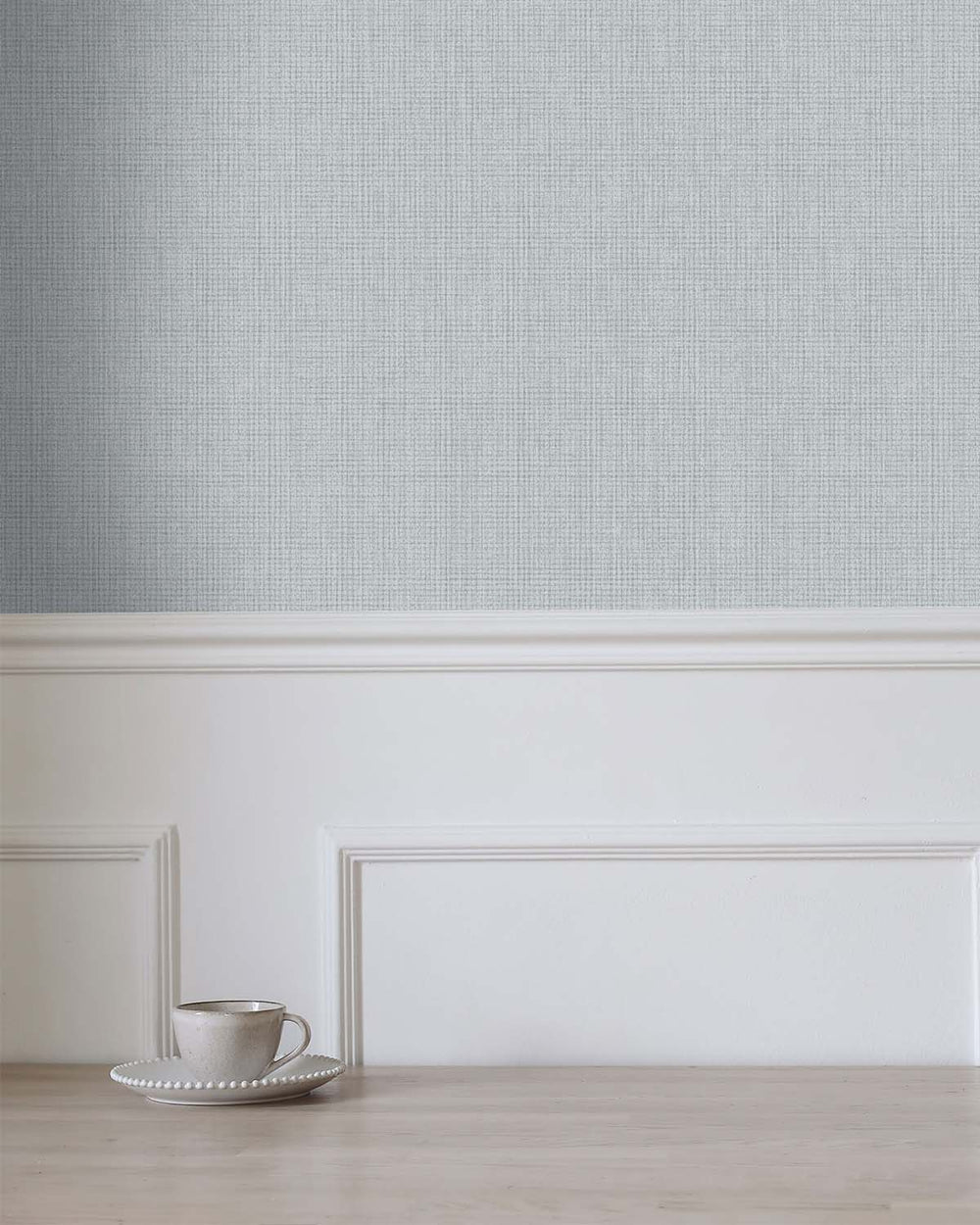 Blue Linen Weave Textured Wallpaper R9677