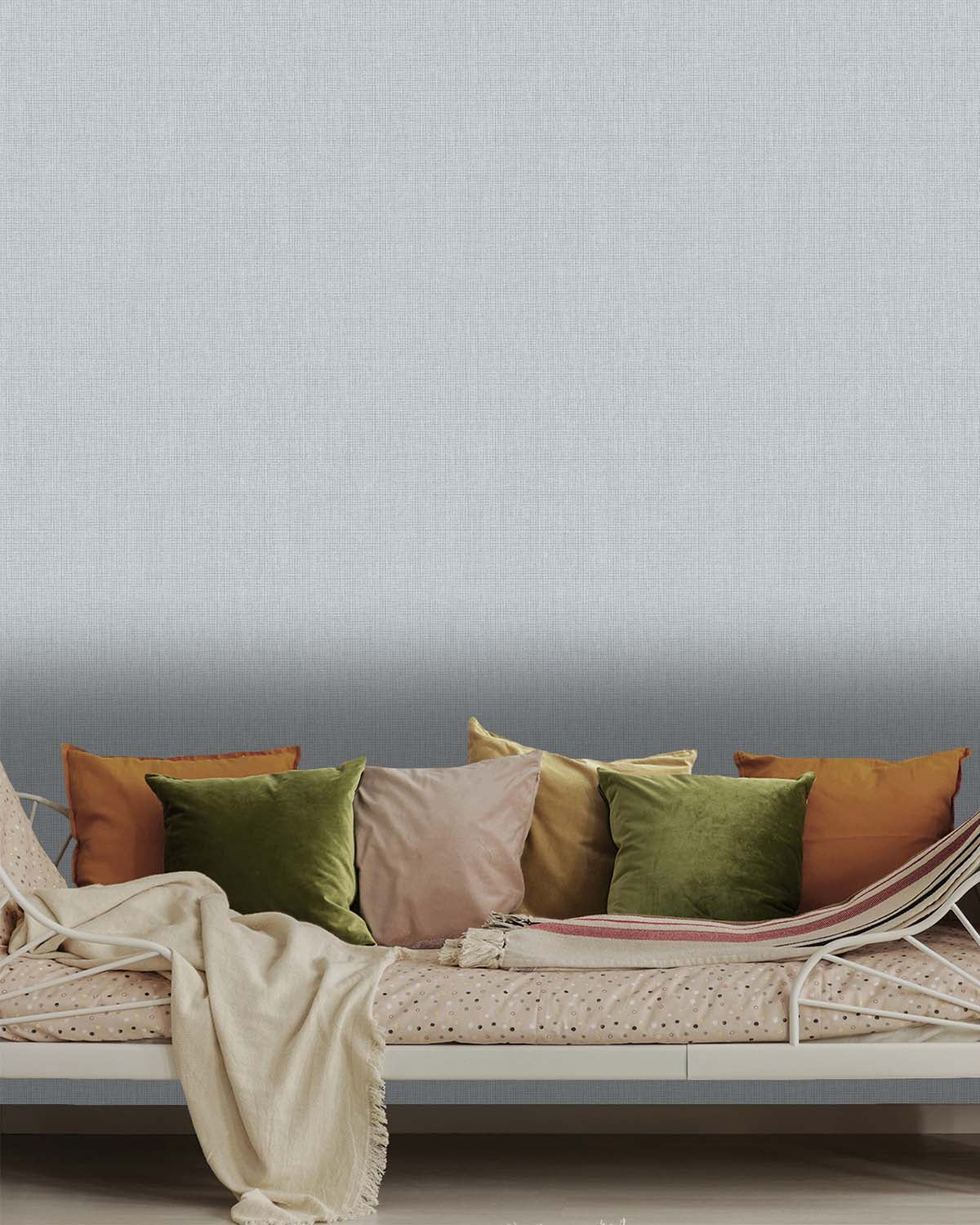 Blue Linen Weave Textured Wallpaper R9677