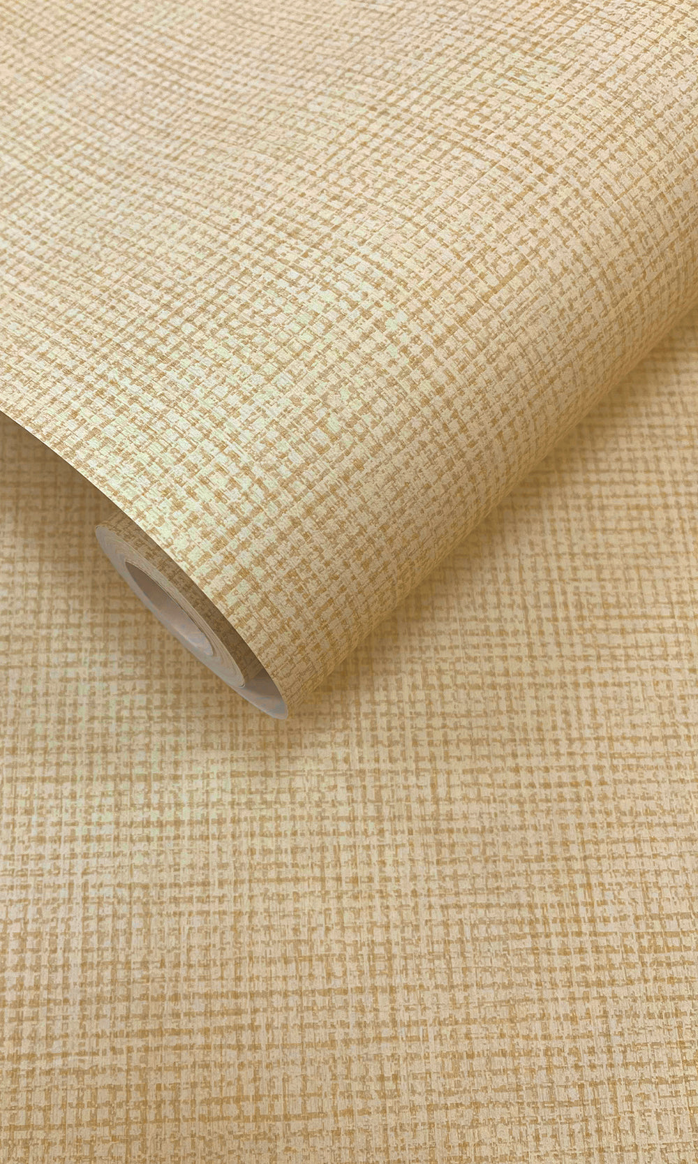 Ochre Linen Weave Textured Wallpaper R9678