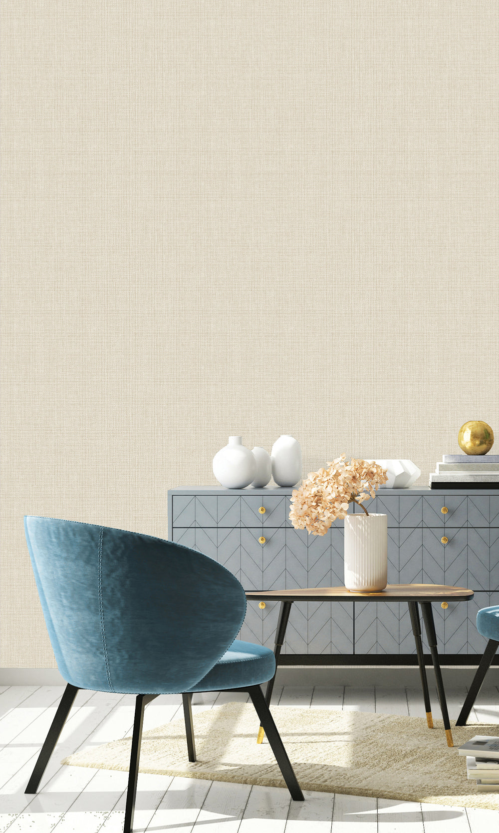 Natural Linen Weave Textured Wallpaper R9679