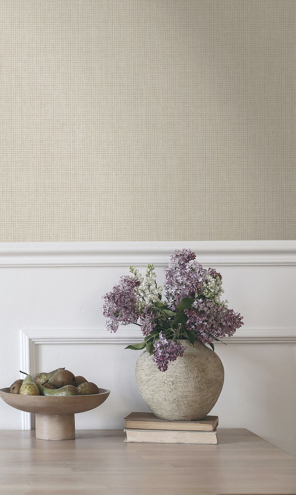 Natural Linen Weave Textured Wallpaper R9679