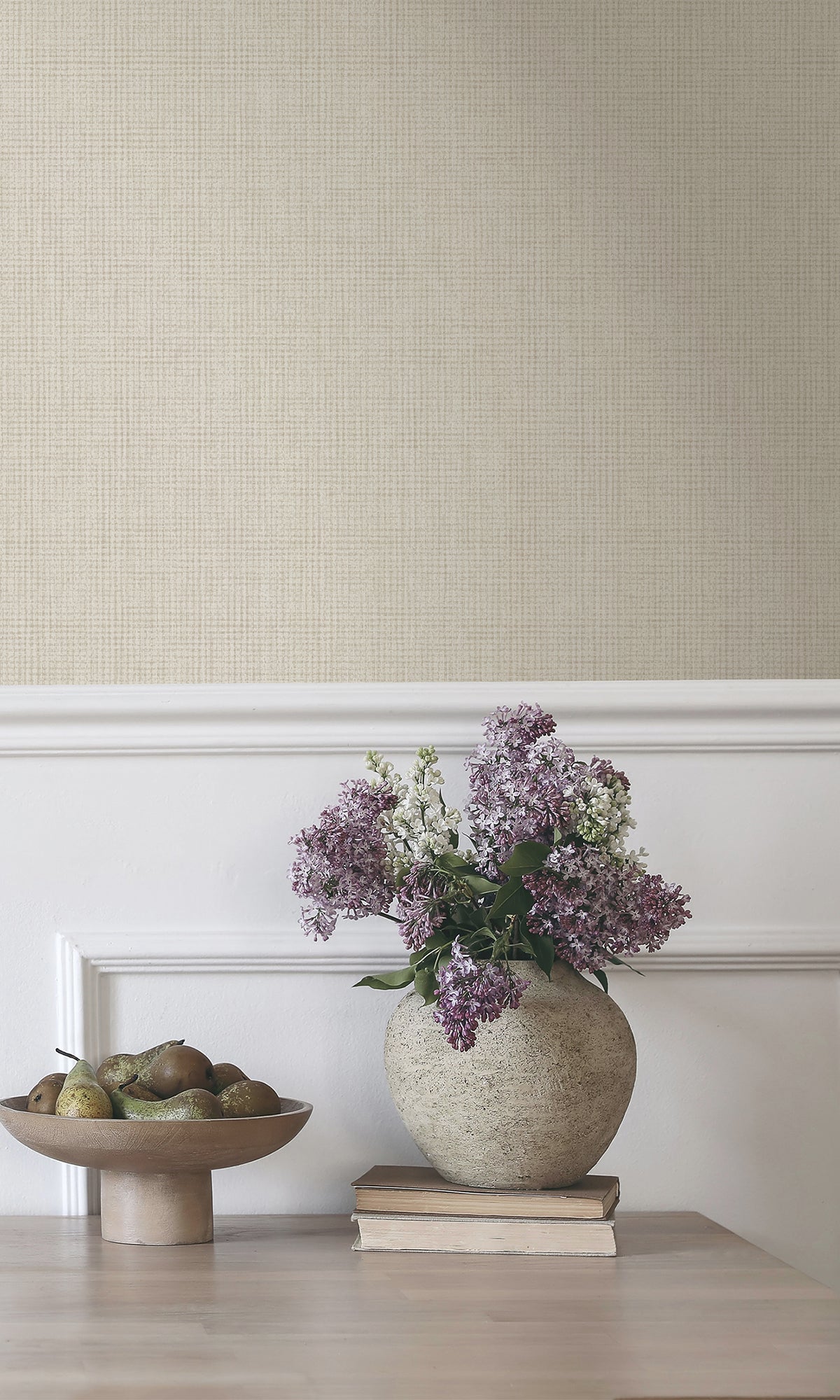 Natural Linen Weave Textured Wallpaper R9679