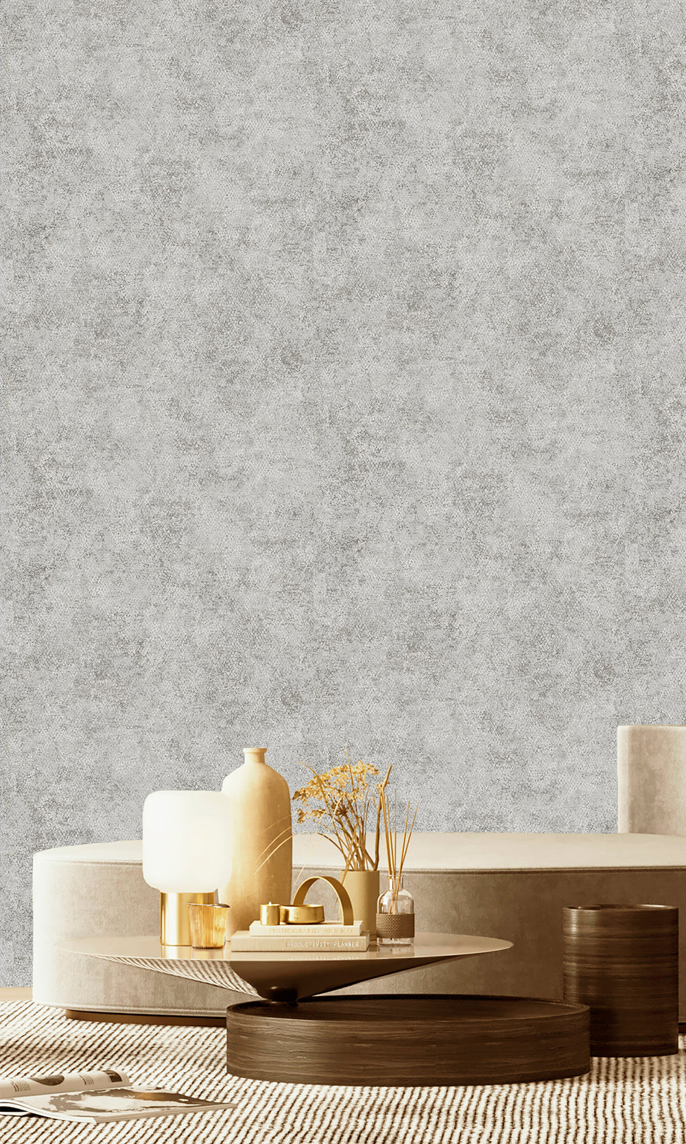 Grey Serpent Luxe Textured Wallpaper R9681