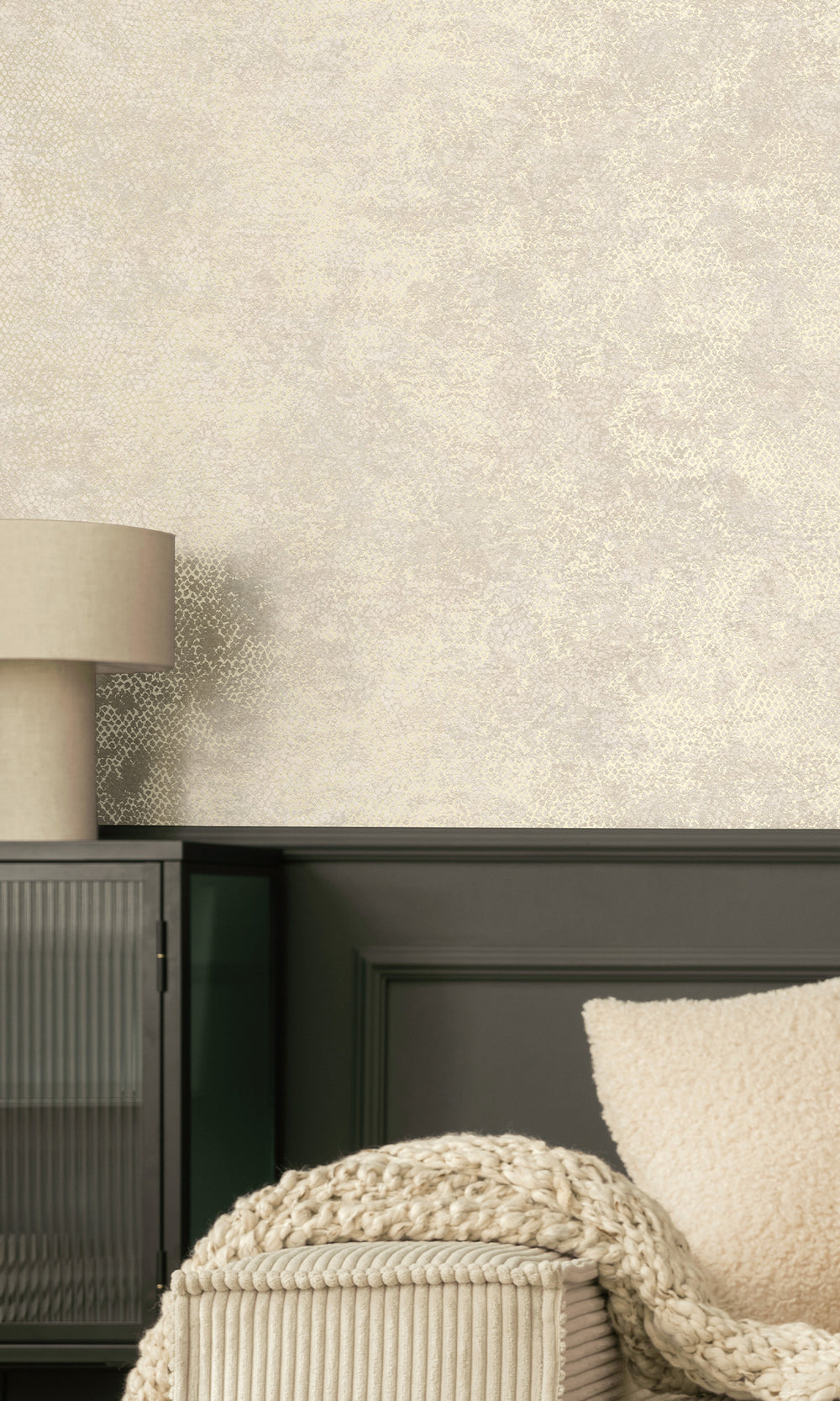 Dove Serpent Luxe Textured Wallpaper R9682