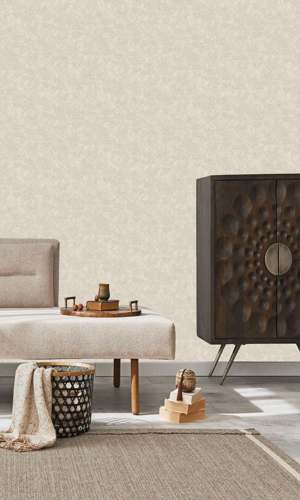 Dove Serpent Luxe Textured Wallpaper R9682
