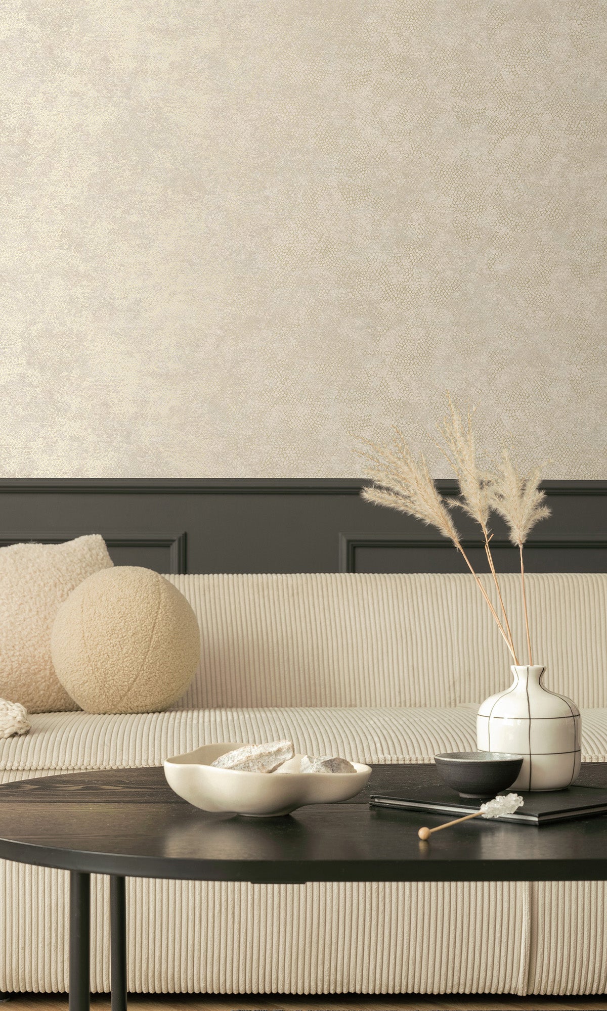 Dove Serpent Luxe Textured Wallpaper R9682