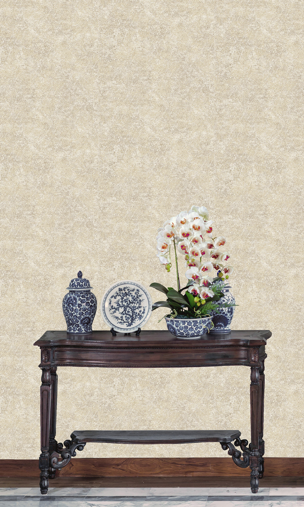 Cream Serpent Luxe Textured Wallpaper R9683