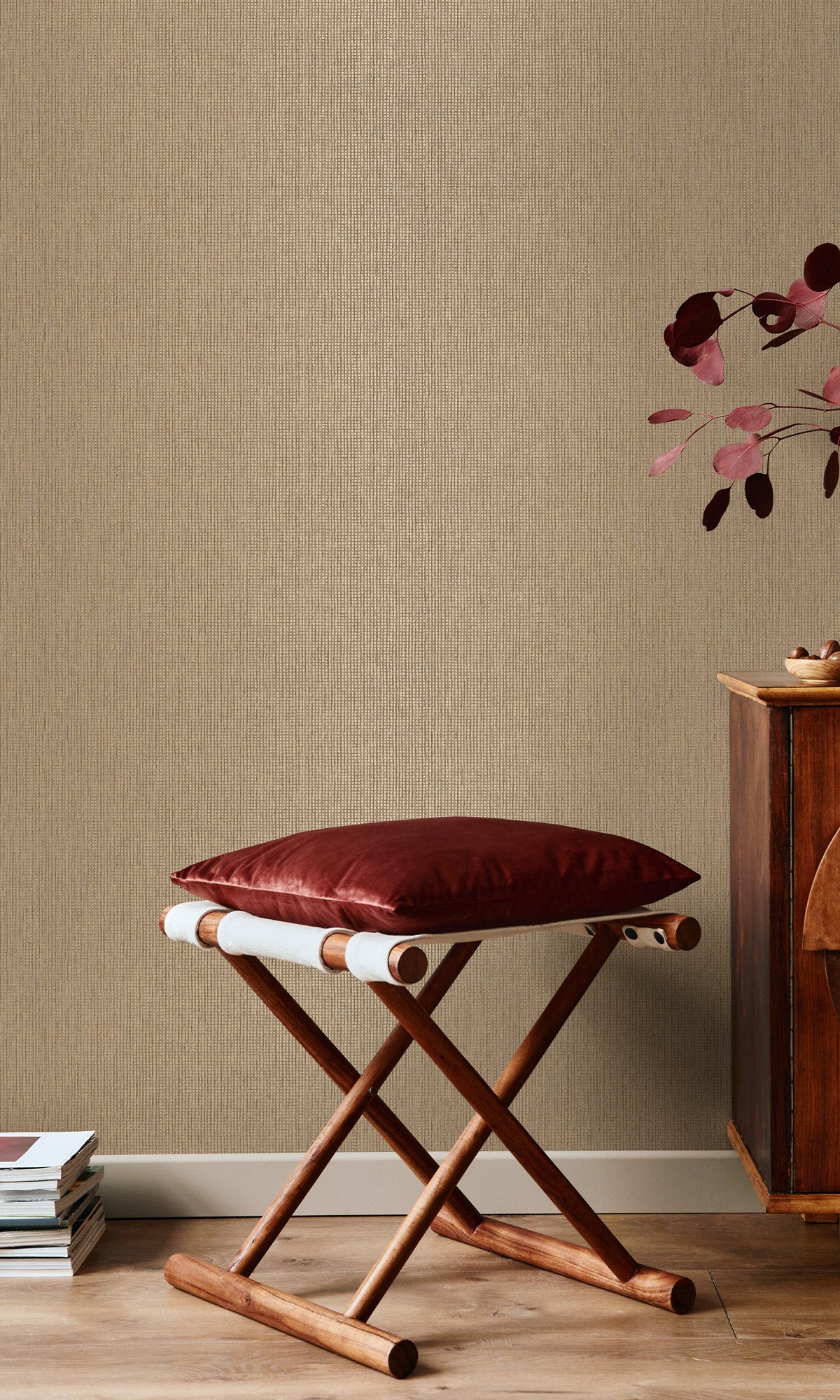 Rust Woven Luxe Textured Wallpaper R9684