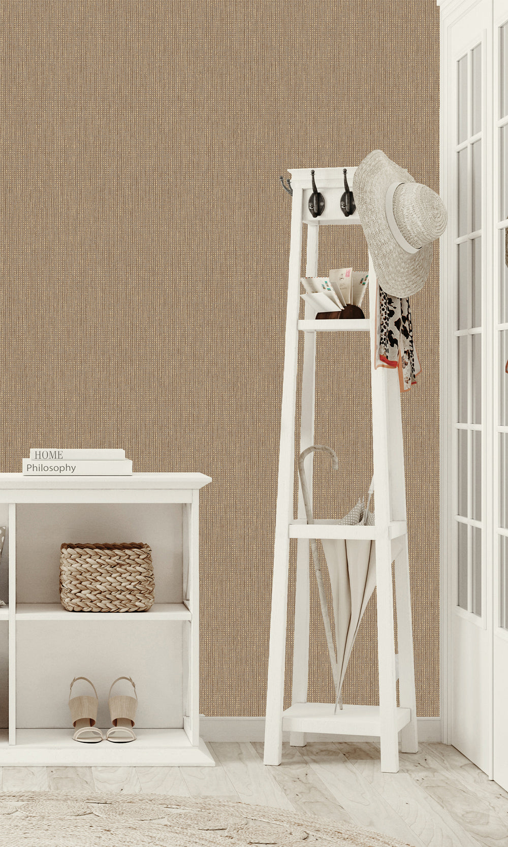 Rust Woven Luxe Textured Wallpaper R9684