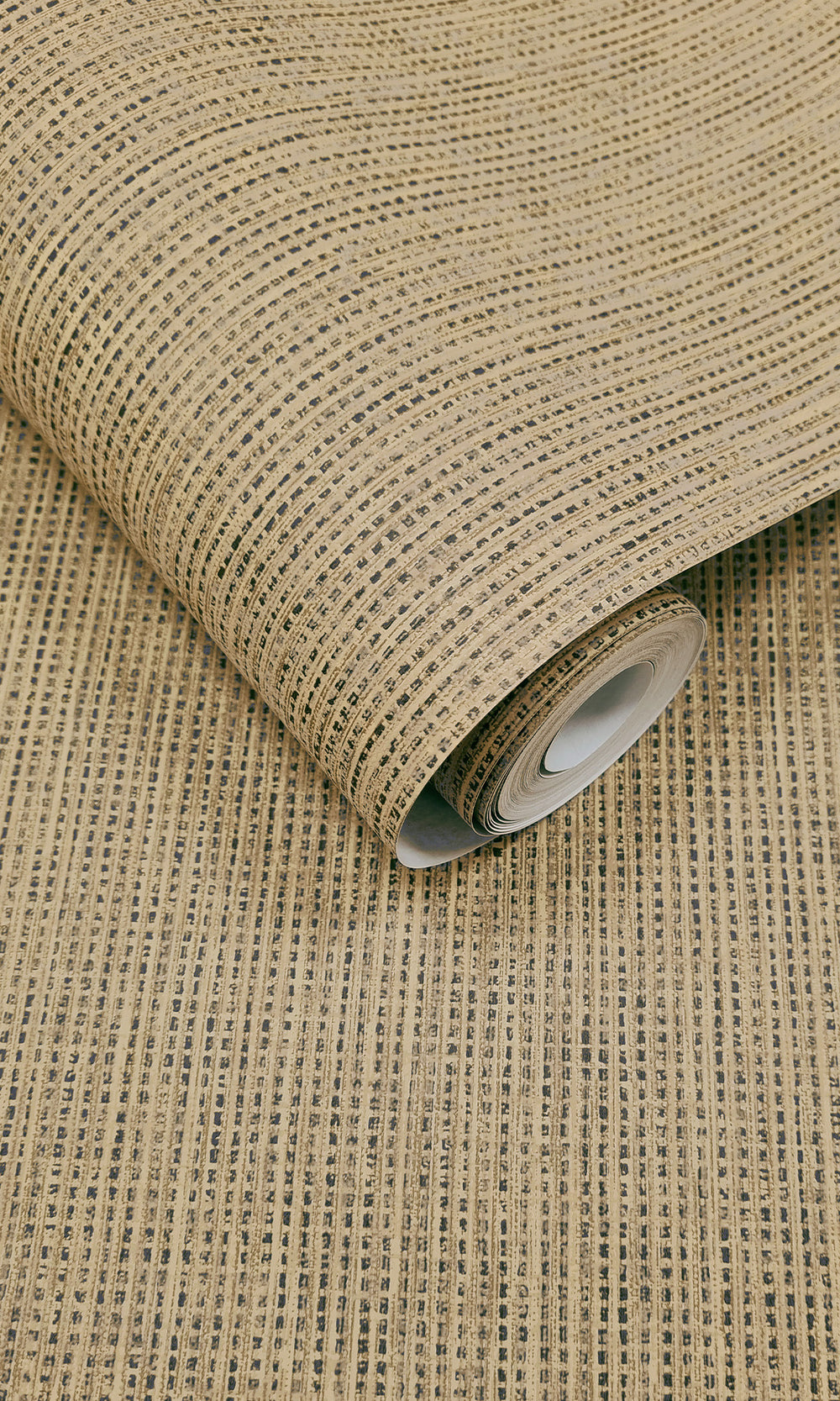 Beige Black Woven Luxe Textured Wallpaper R9685