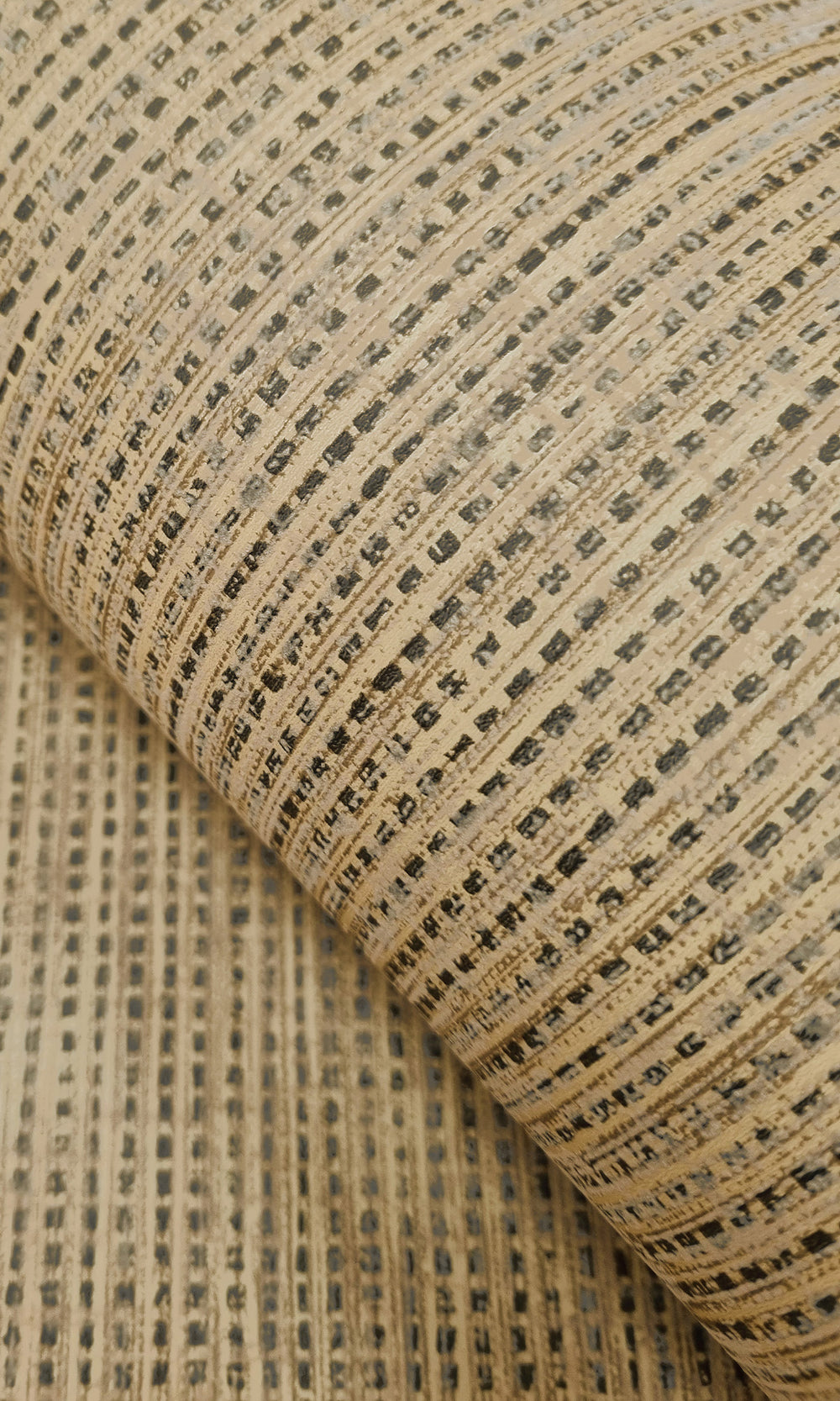 Beige Black Woven Luxe Textured Wallpaper R9685