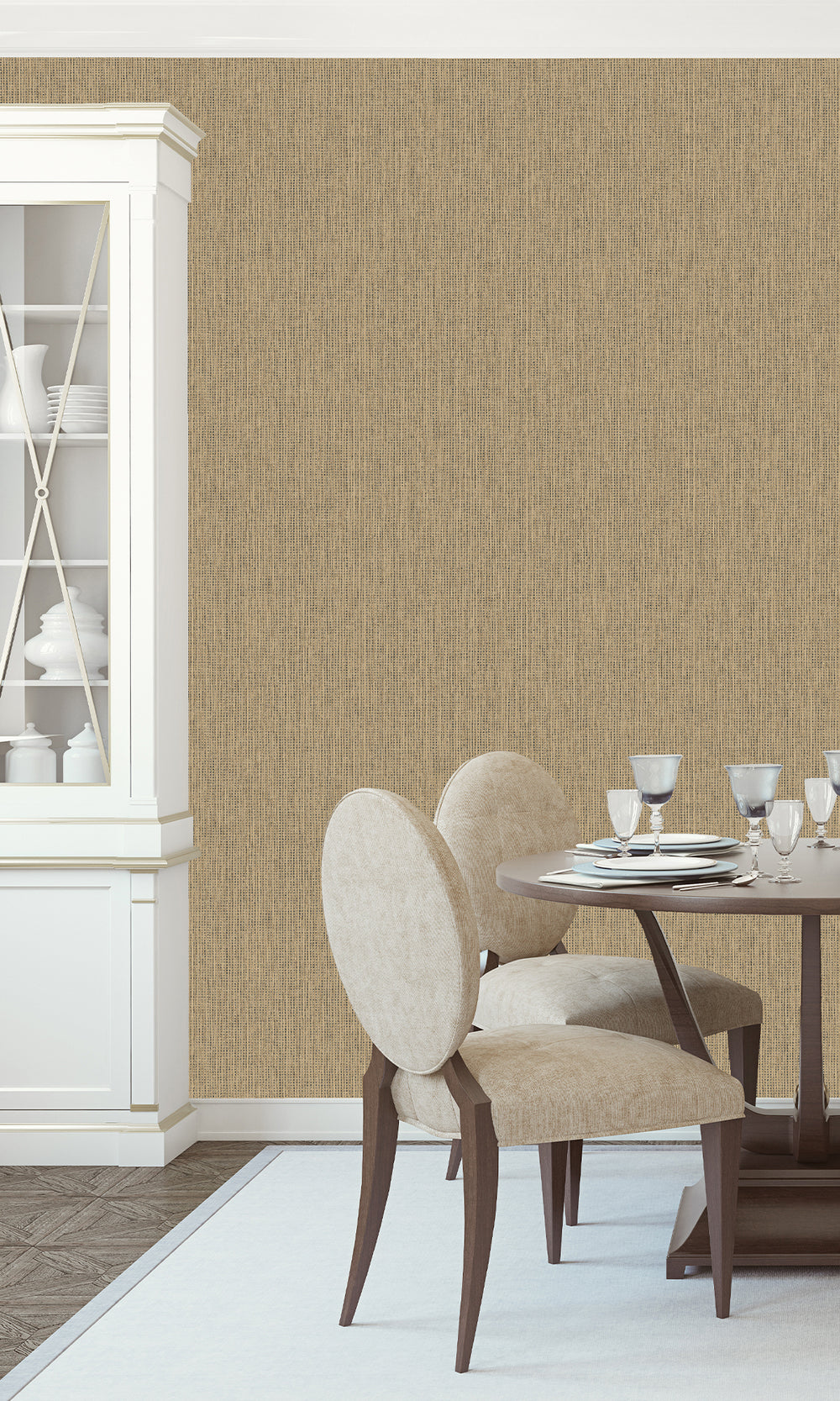 Beige Black Woven Luxe Textured Wallpaper R9685