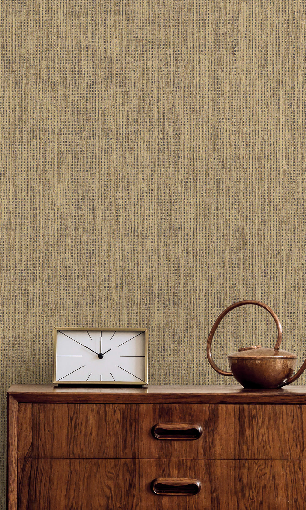 Beige Black Woven Luxe Textured Wallpaper R9685