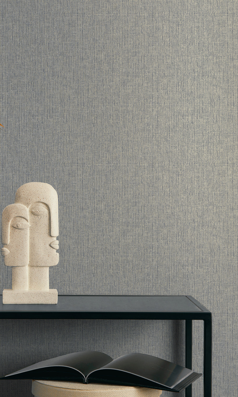 Blue Woven Luxe Textured Wallpaper R9686