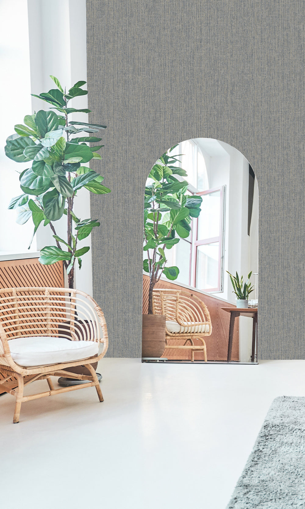 Blue Woven Luxe Textured Wallpaper R9686