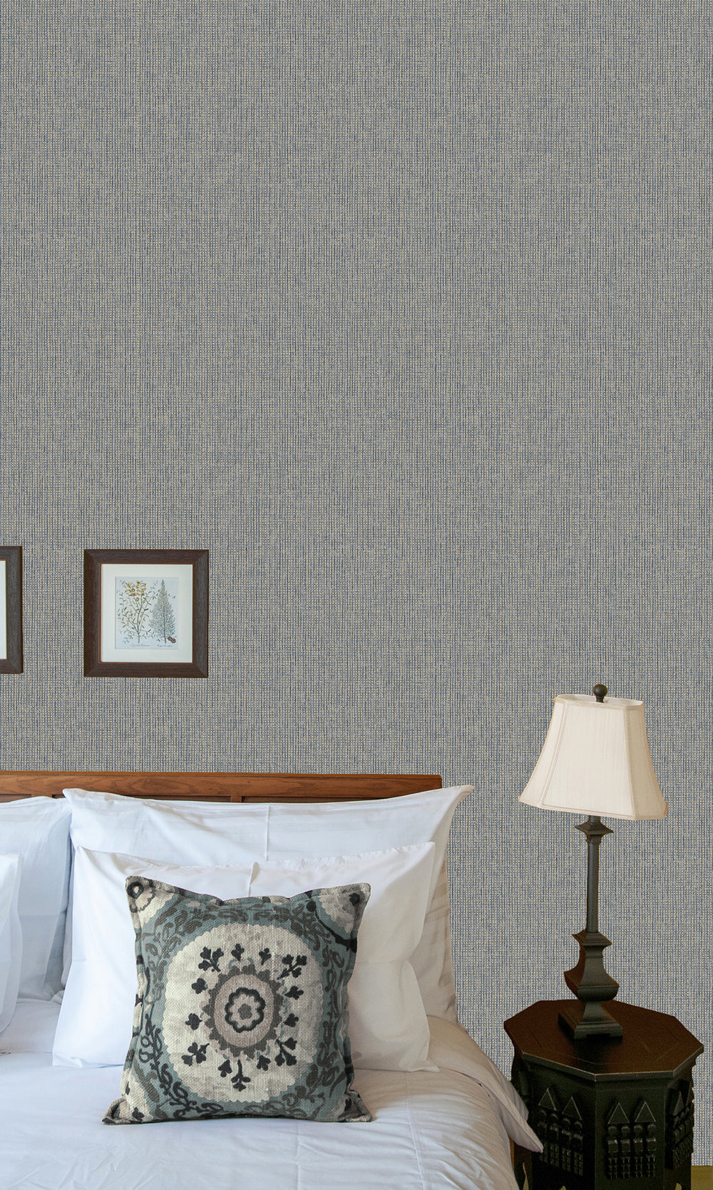 Blue Woven Luxe Textured Wallpaper R9686