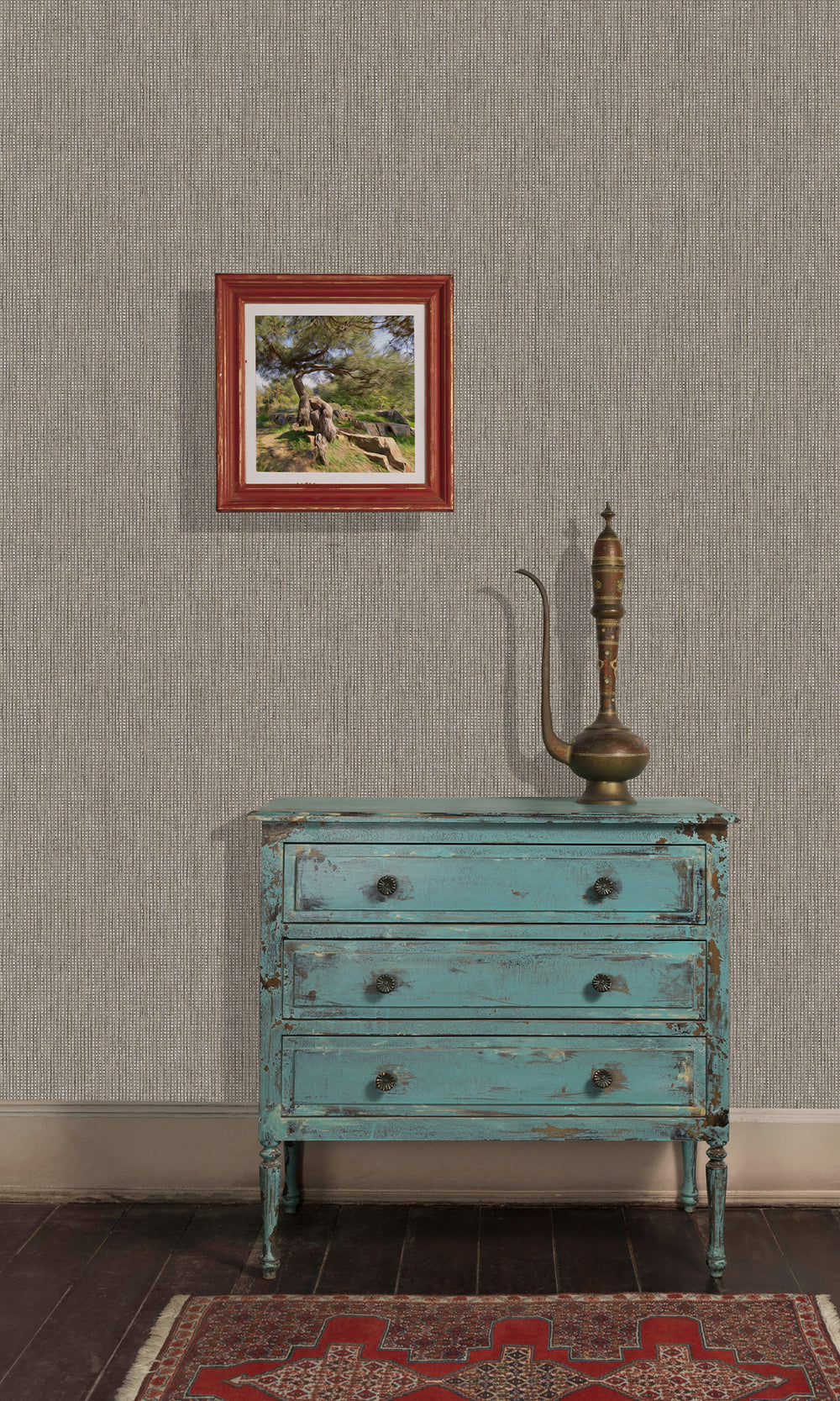 Charcoal Woven Luxe Textured Wallpaper R9687