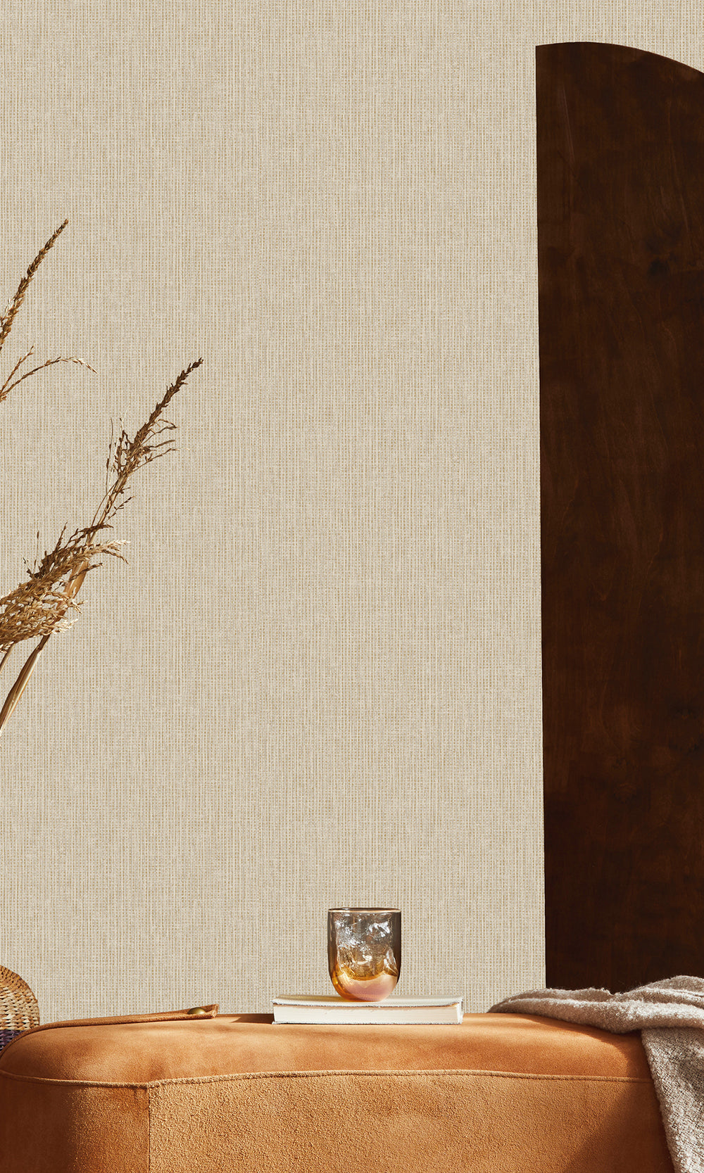 Taupe Woven Luxe Textured Wallpaper R9688