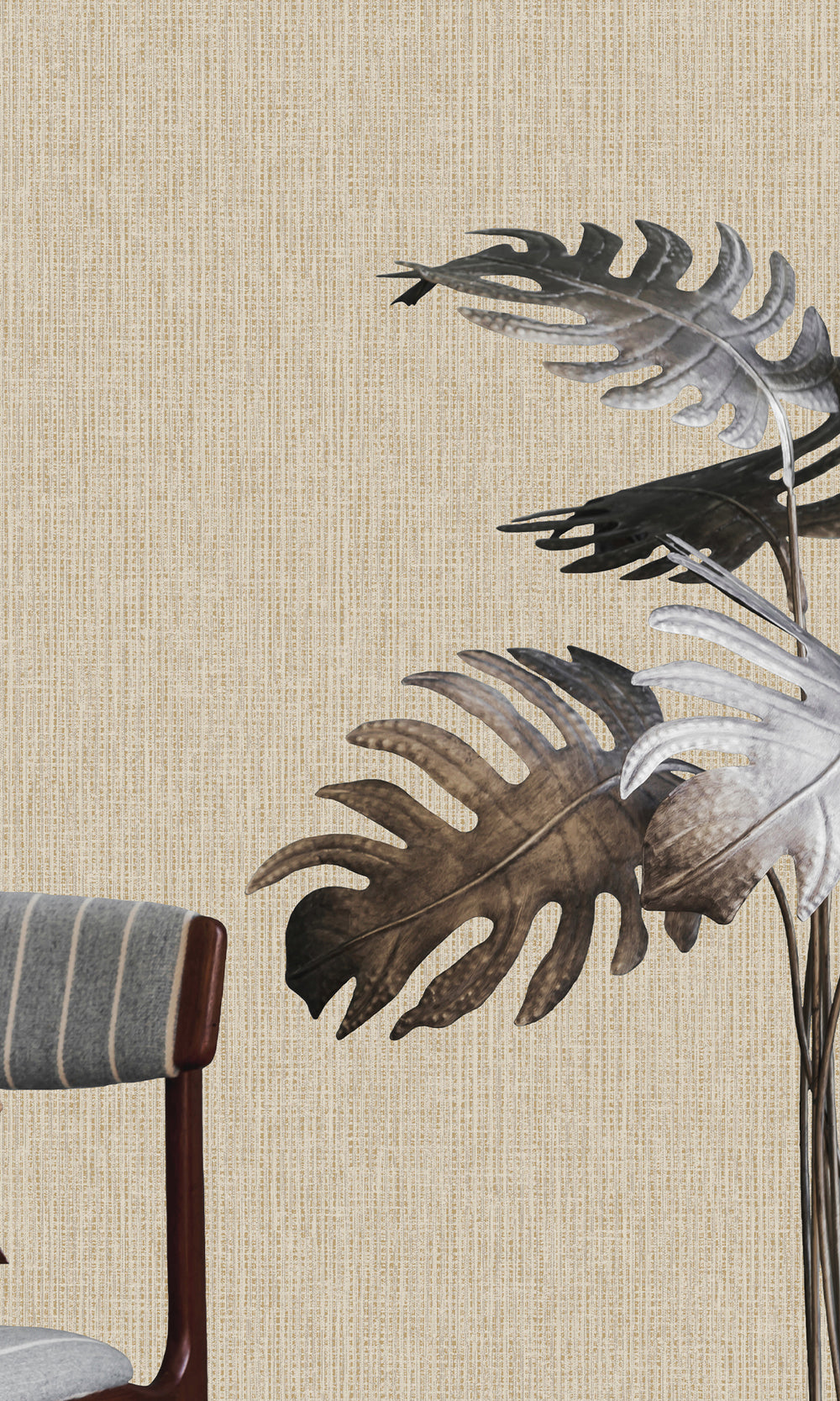 Taupe Woven Luxe Textured Wallpaper R9688