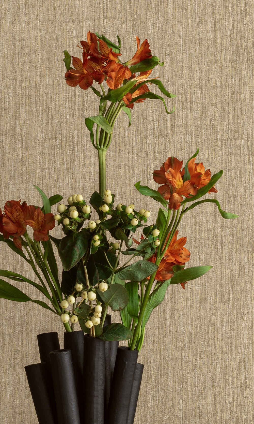 Gold/Rust Wicker Weave Textured Wallpaper R9689