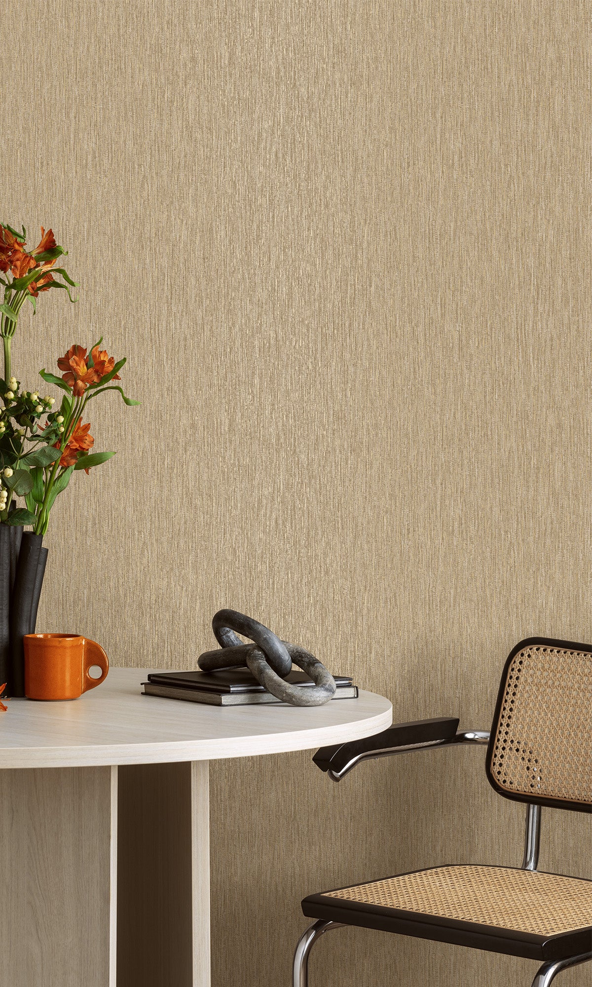 Gold/Rust Wicker Weave Textured Wallpaper R9689