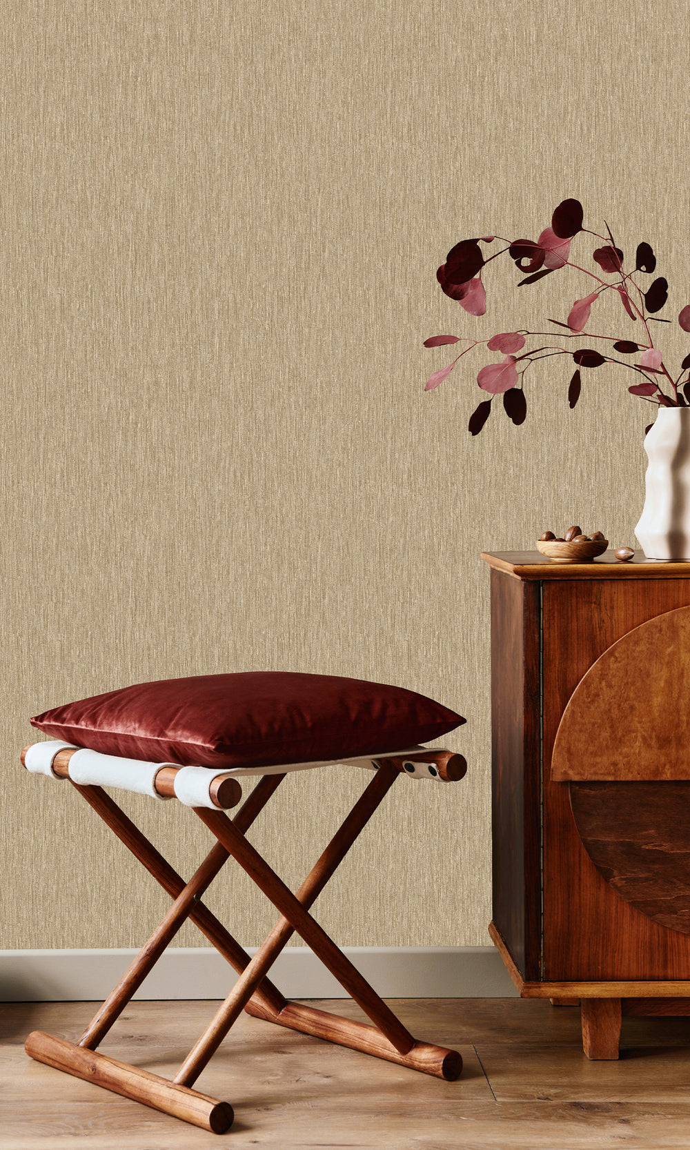 Gold/Rust Wicker Weave Textured Wallpaper R9689