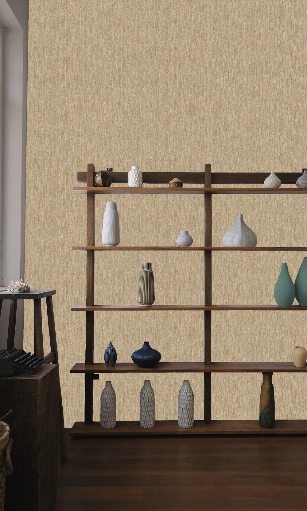 Gold/Rust Wicker Weave Textured Wallpaper R9689