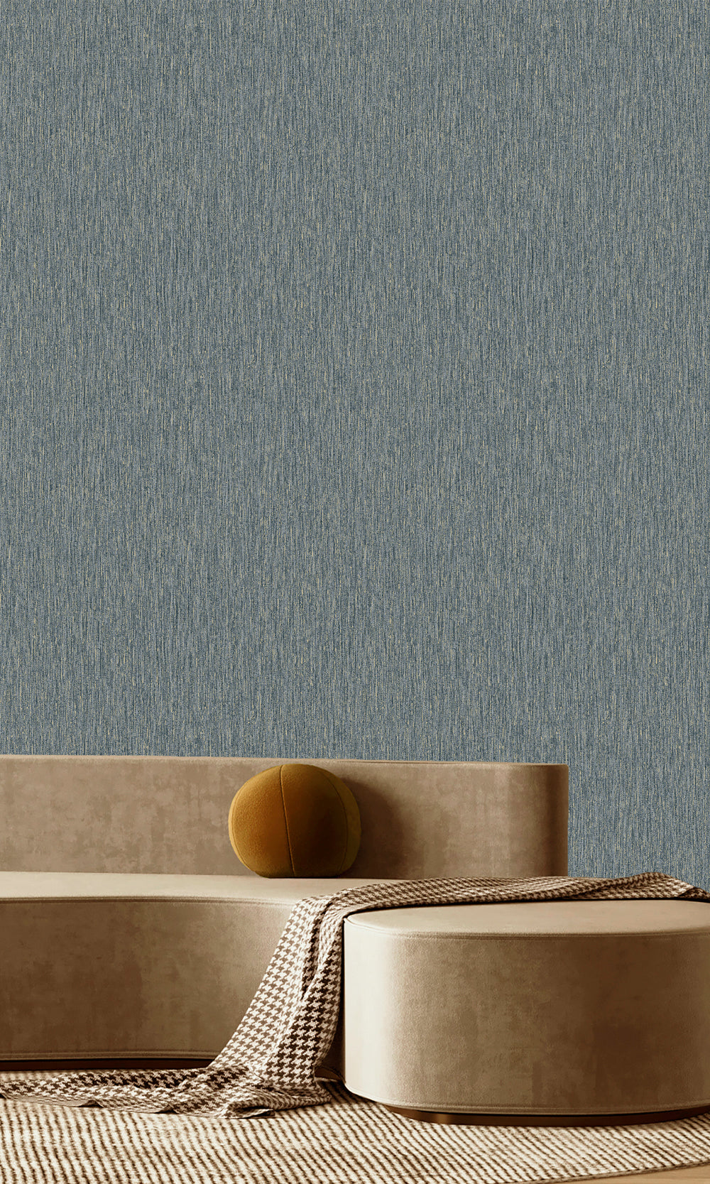 Blue Wicker Weave Textured Wallpaper R9690