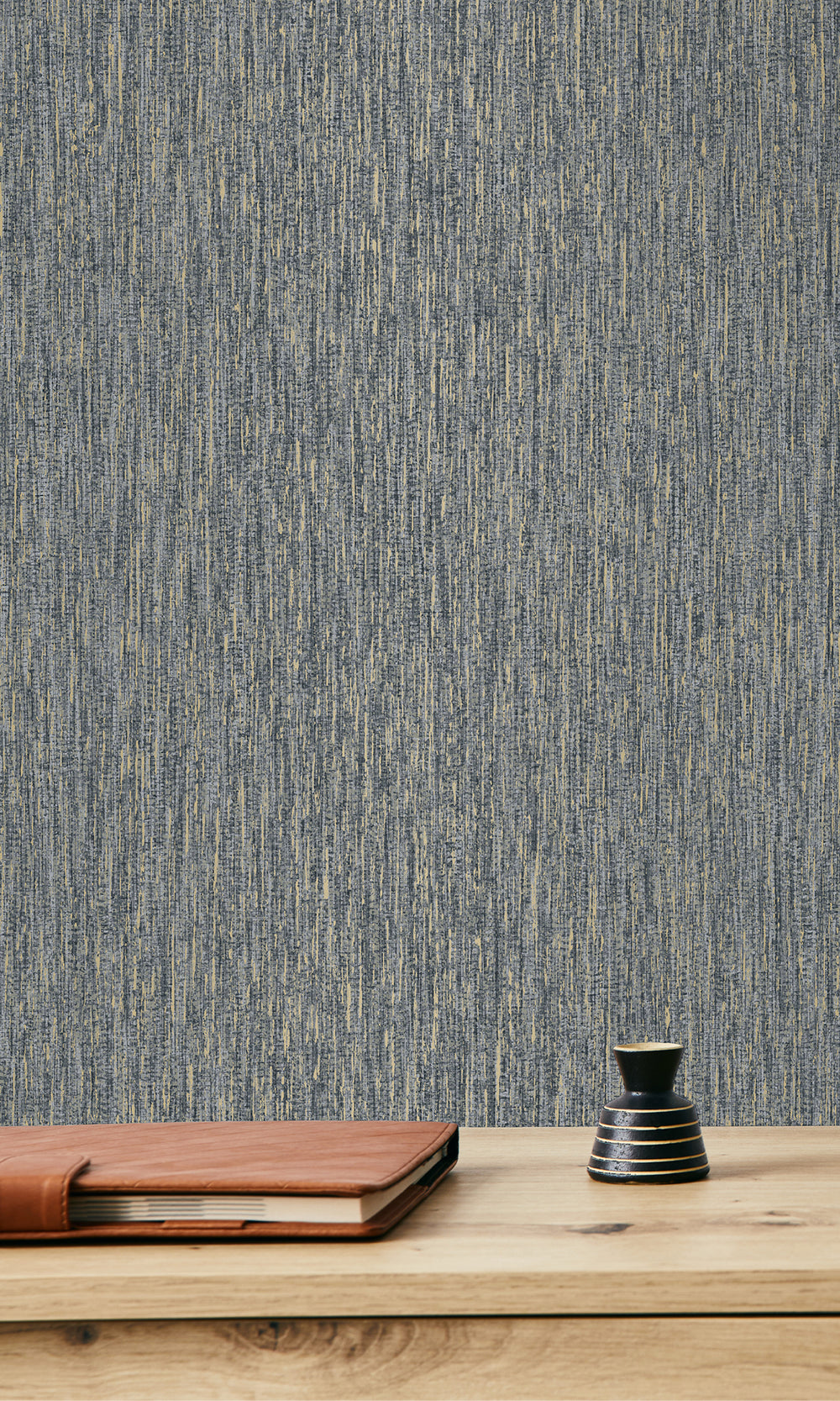 Blue Wicker Weave Textured Wallpaper R9690