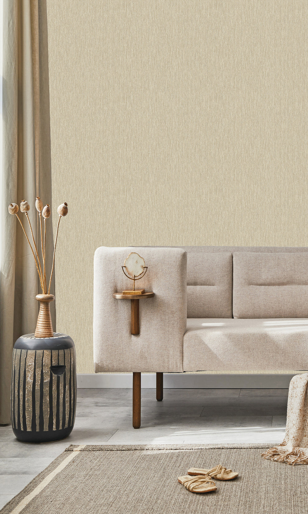 Cream Wicker Weave Textured Wallpaper R9692