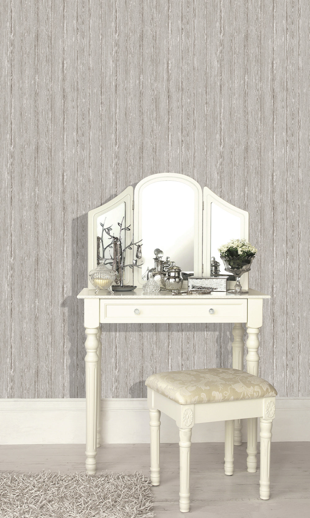 Grey Rustic Timber Textured Wallpaper R9694
