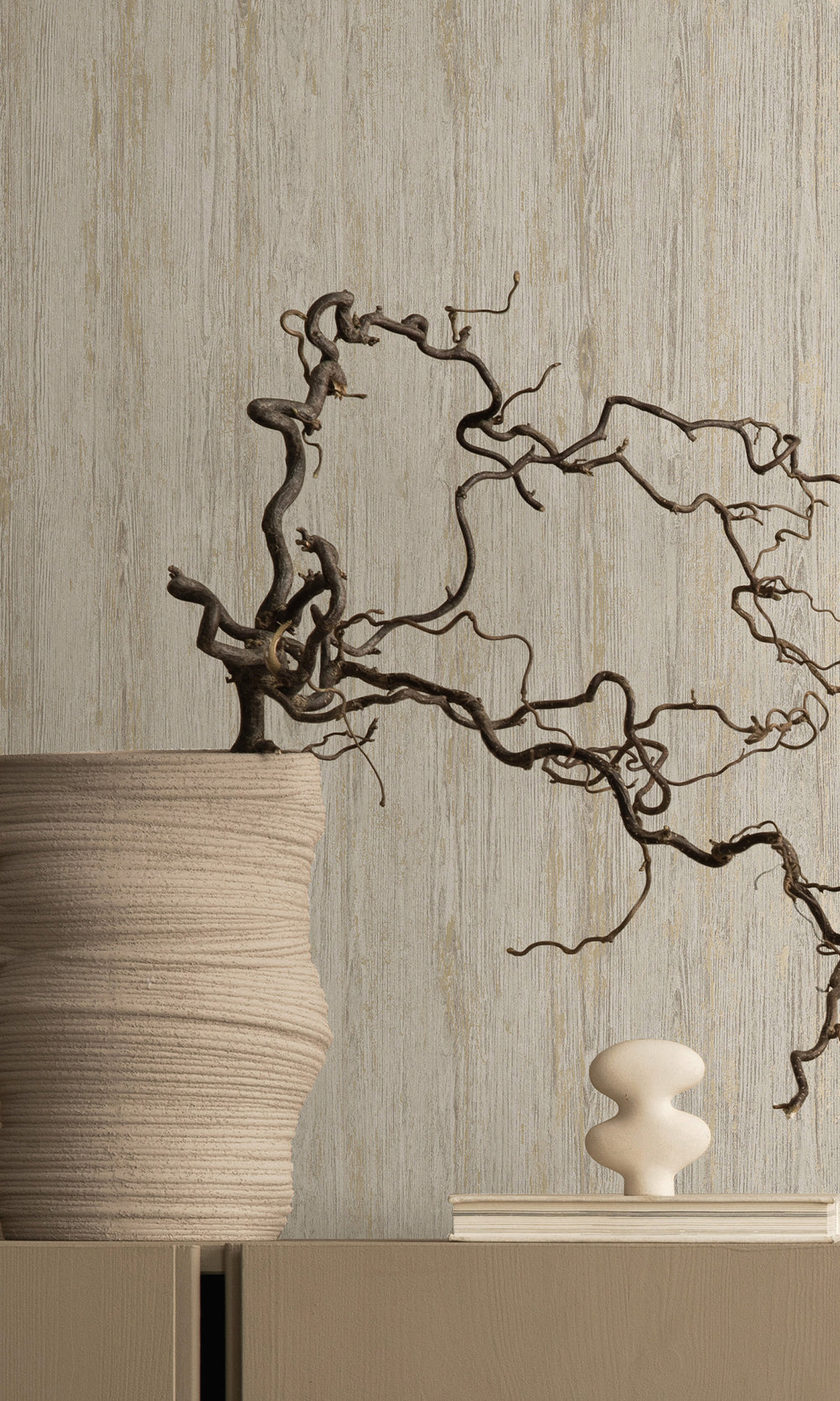 Dove Rustic Timber Textured Wallpaper R9695
