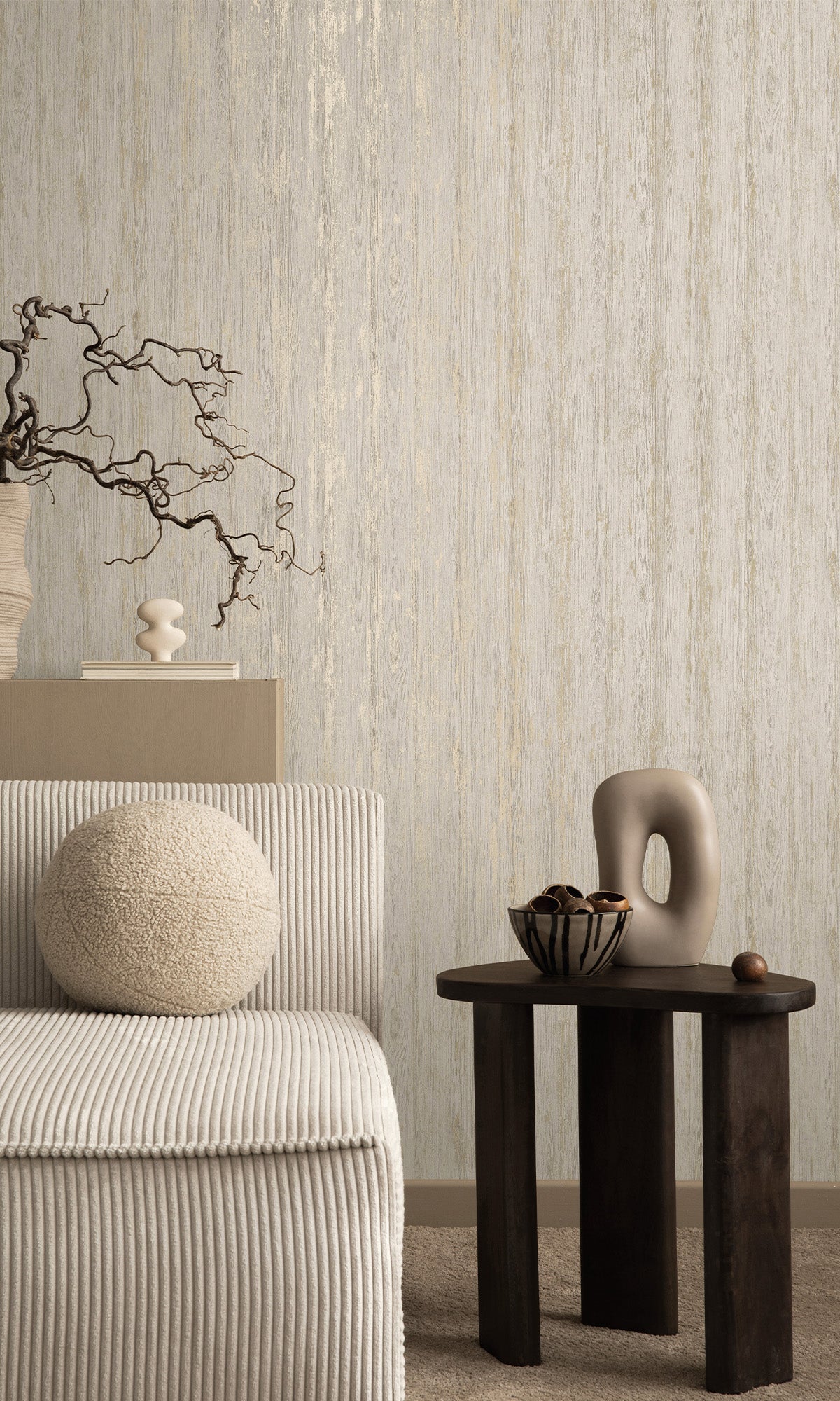 Dove Rustic Timber Textured Wallpaper R9695