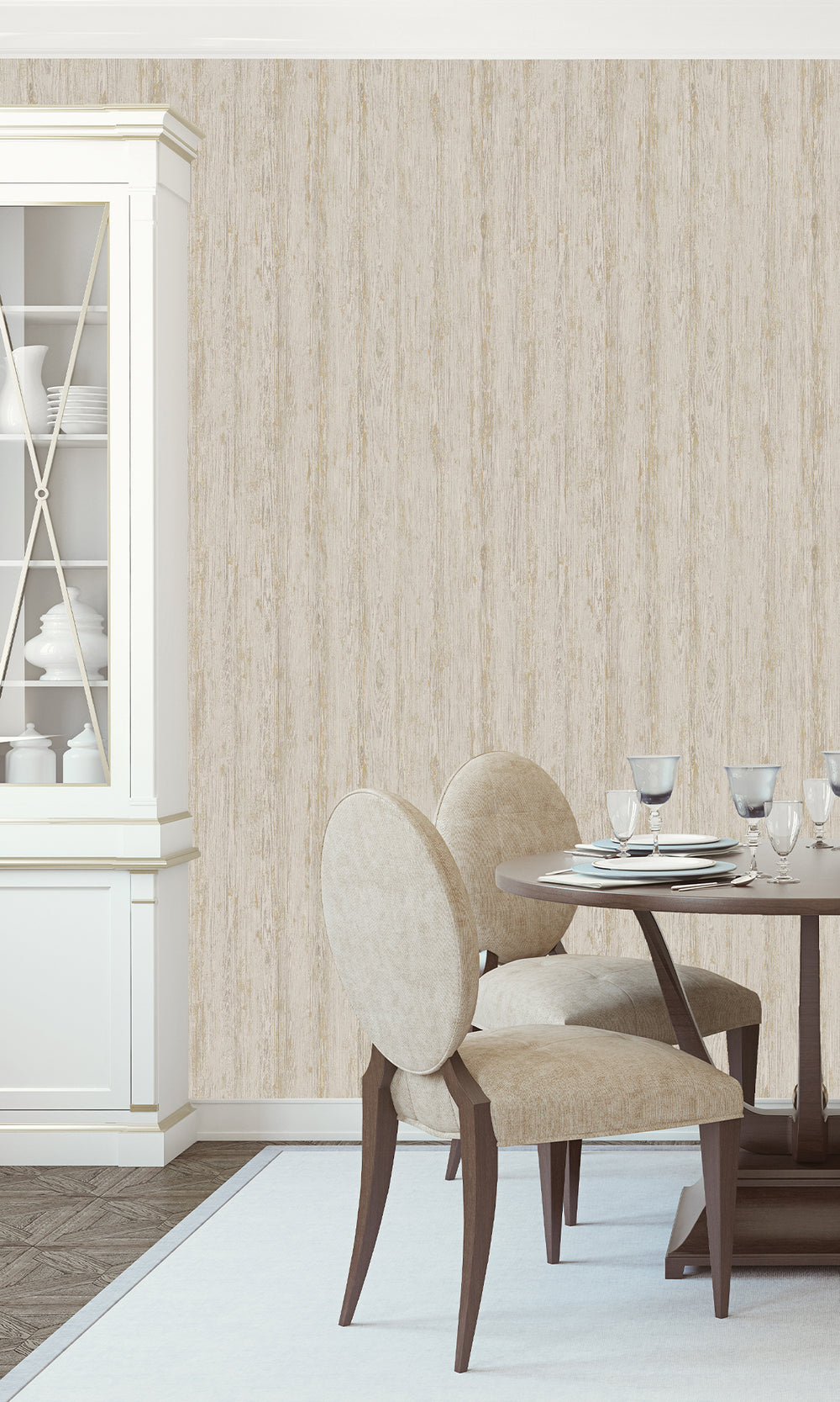 Dove Rustic Timber Textured Wallpaper R9695