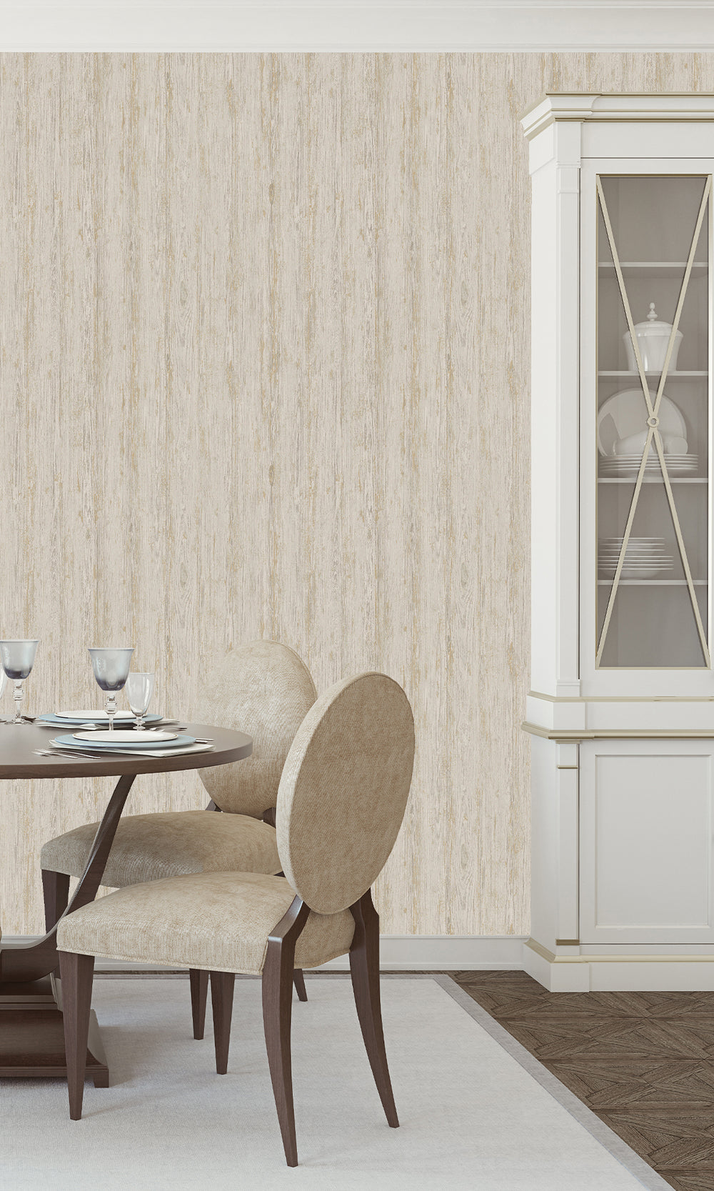 Dove Rustic Timber Textured Wallpaper R9695