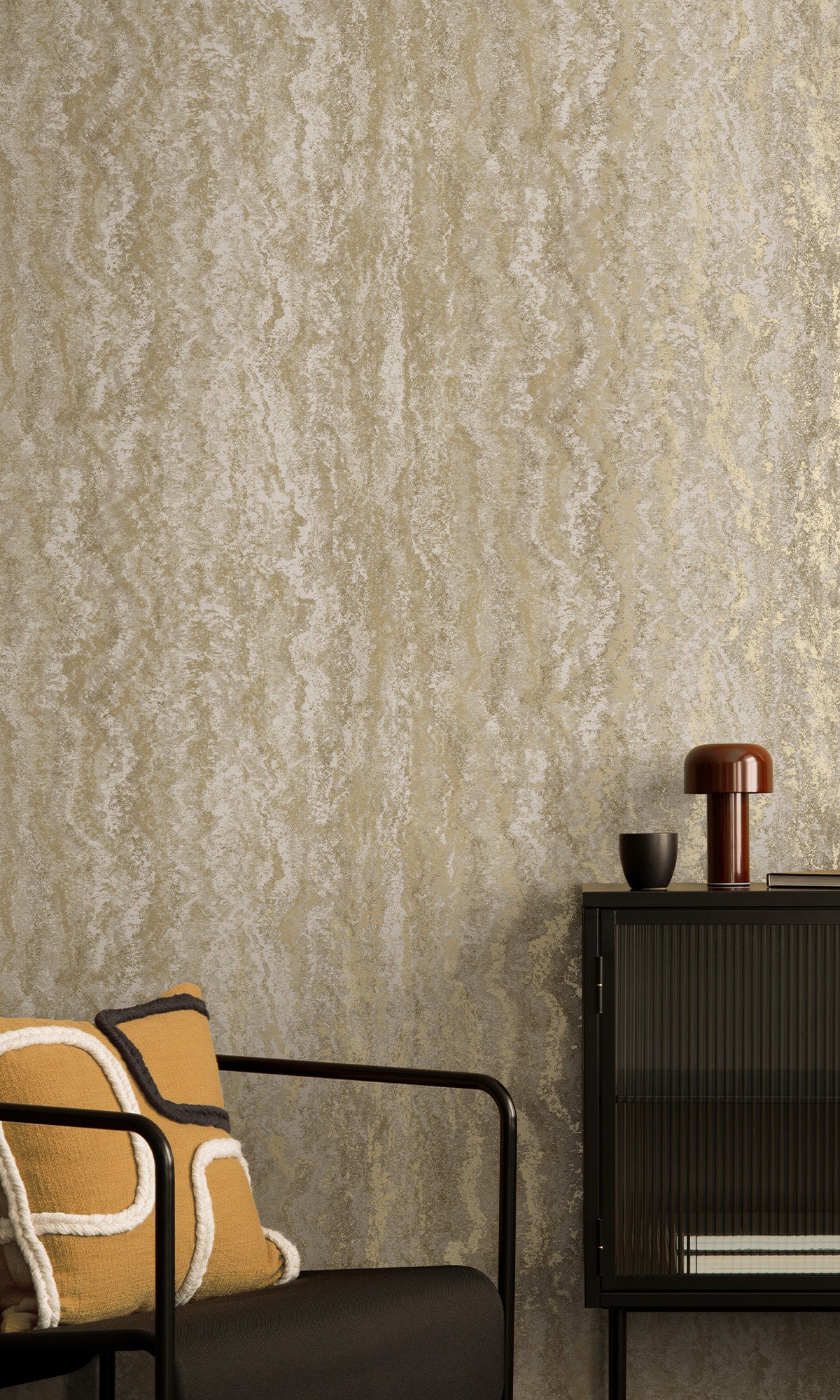 Taupe Marble Striation Textured Wallpaper R9696