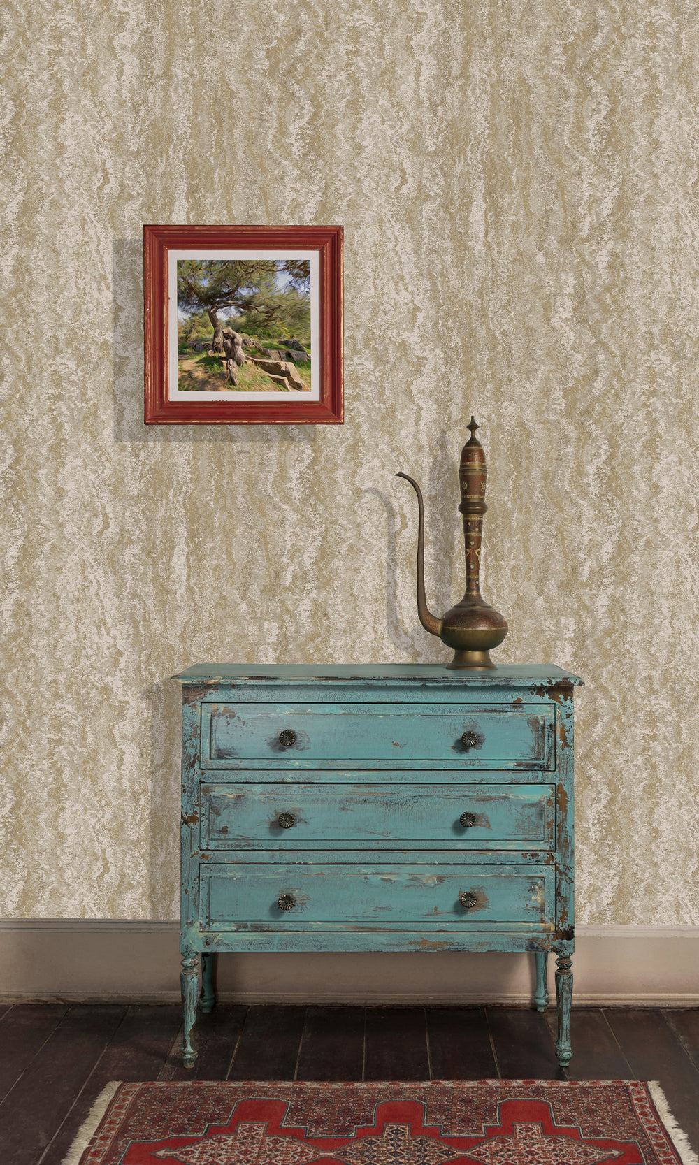 Taupe Marble Striation Textured Wallpaper R9696