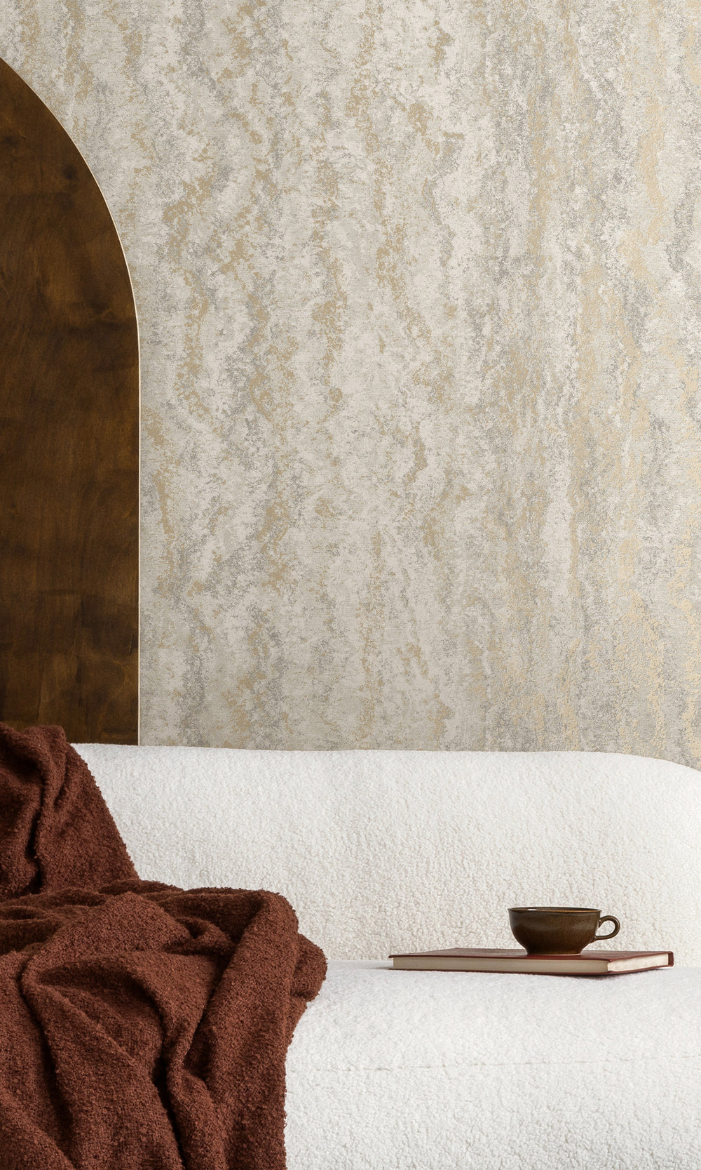 Dove Marble Striation Textured Wallpaper R9698