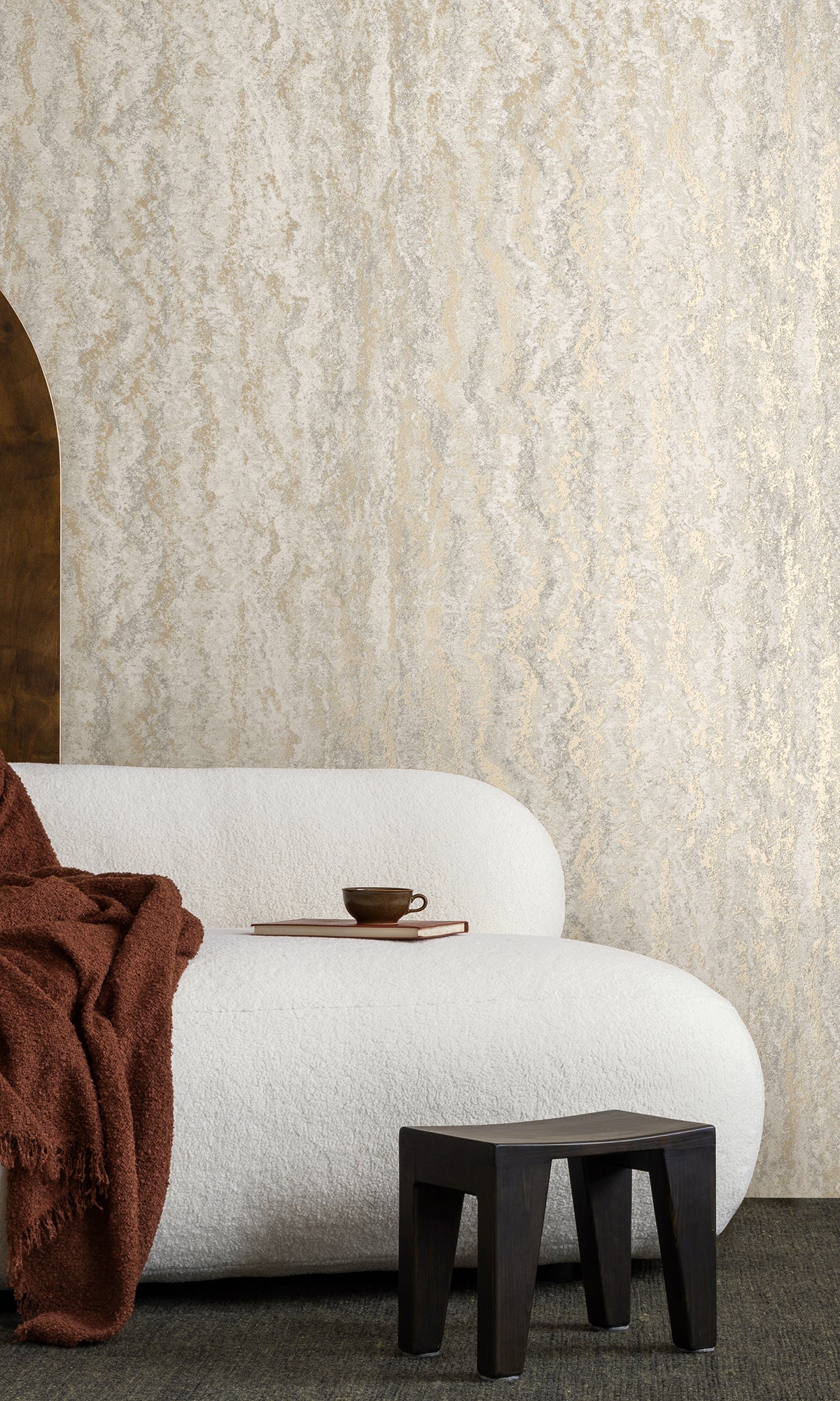 Dove Marble Striation Textured Wallpaper R9698