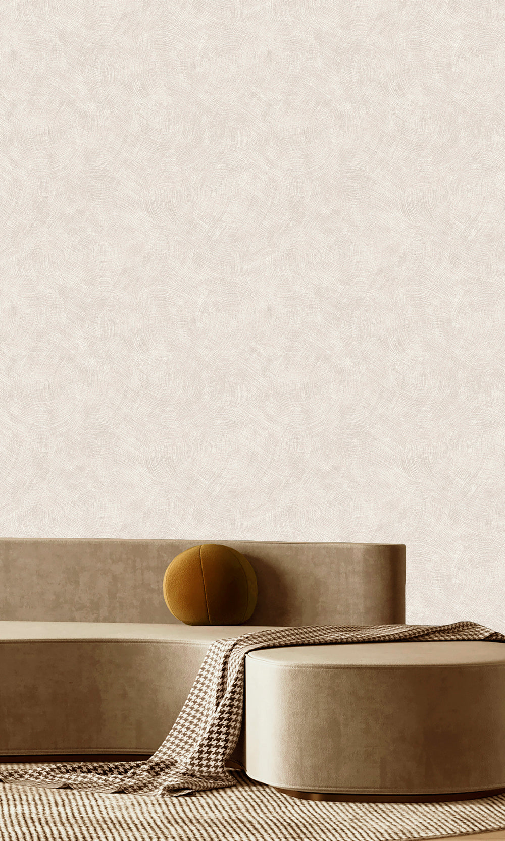 Cream Wave Motion Textured Wallpaper R9700