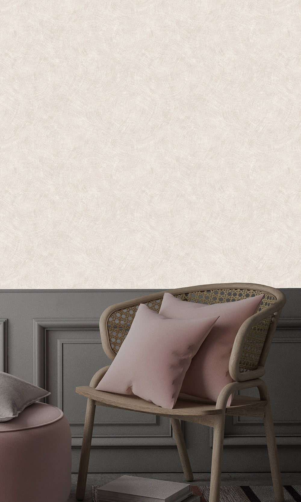 Cream Wave Motion Textured Wallpaper R9700