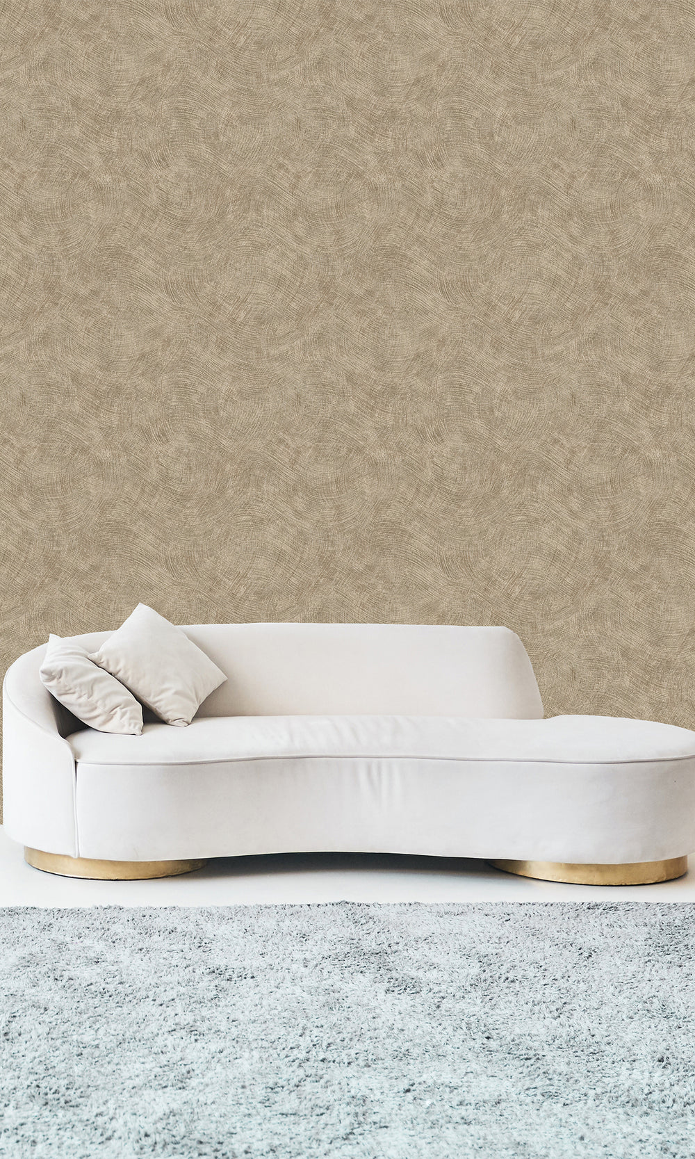Taupe Wave Motion Textured Wallpaper R9701