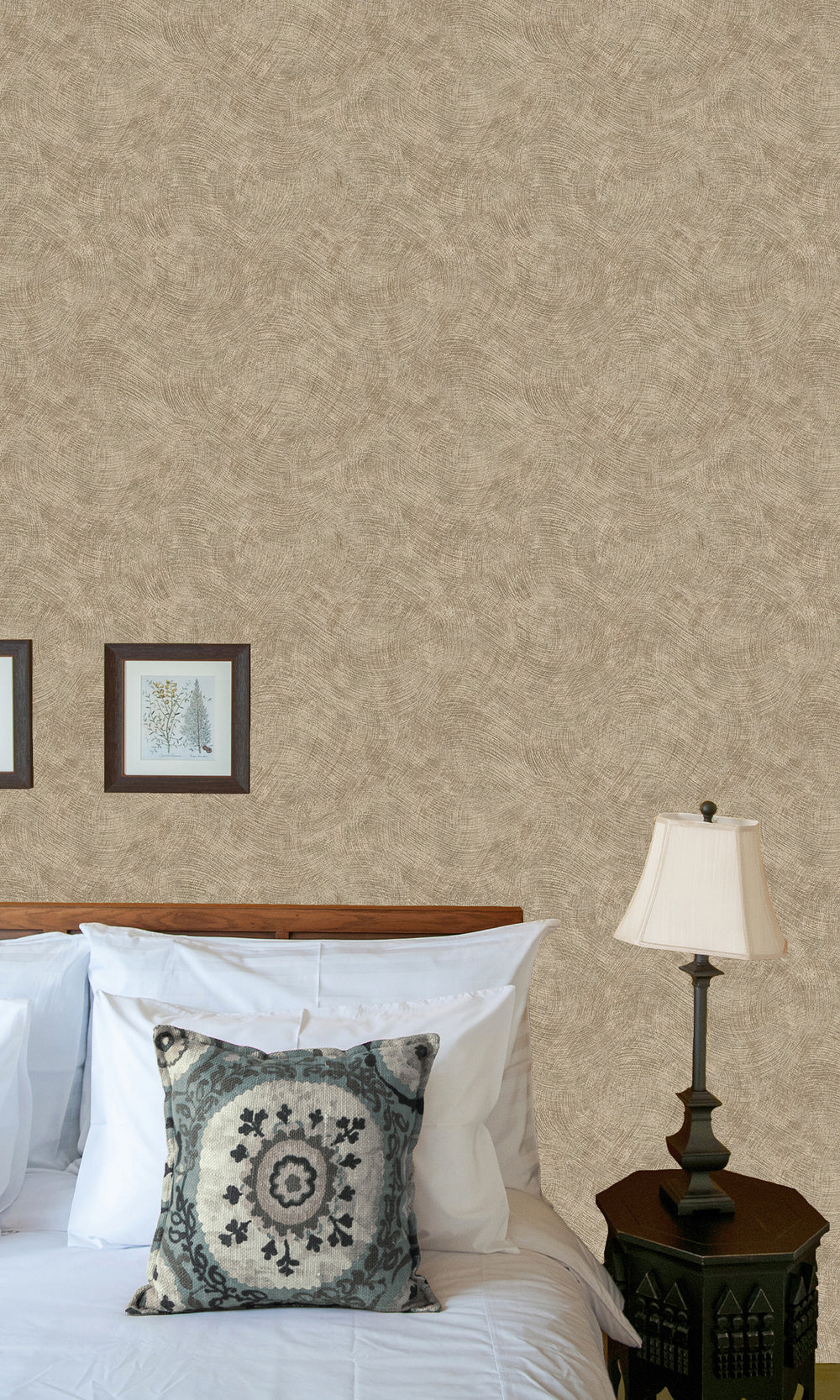 Taupe Wave Motion Textured Wallpaper R9701
