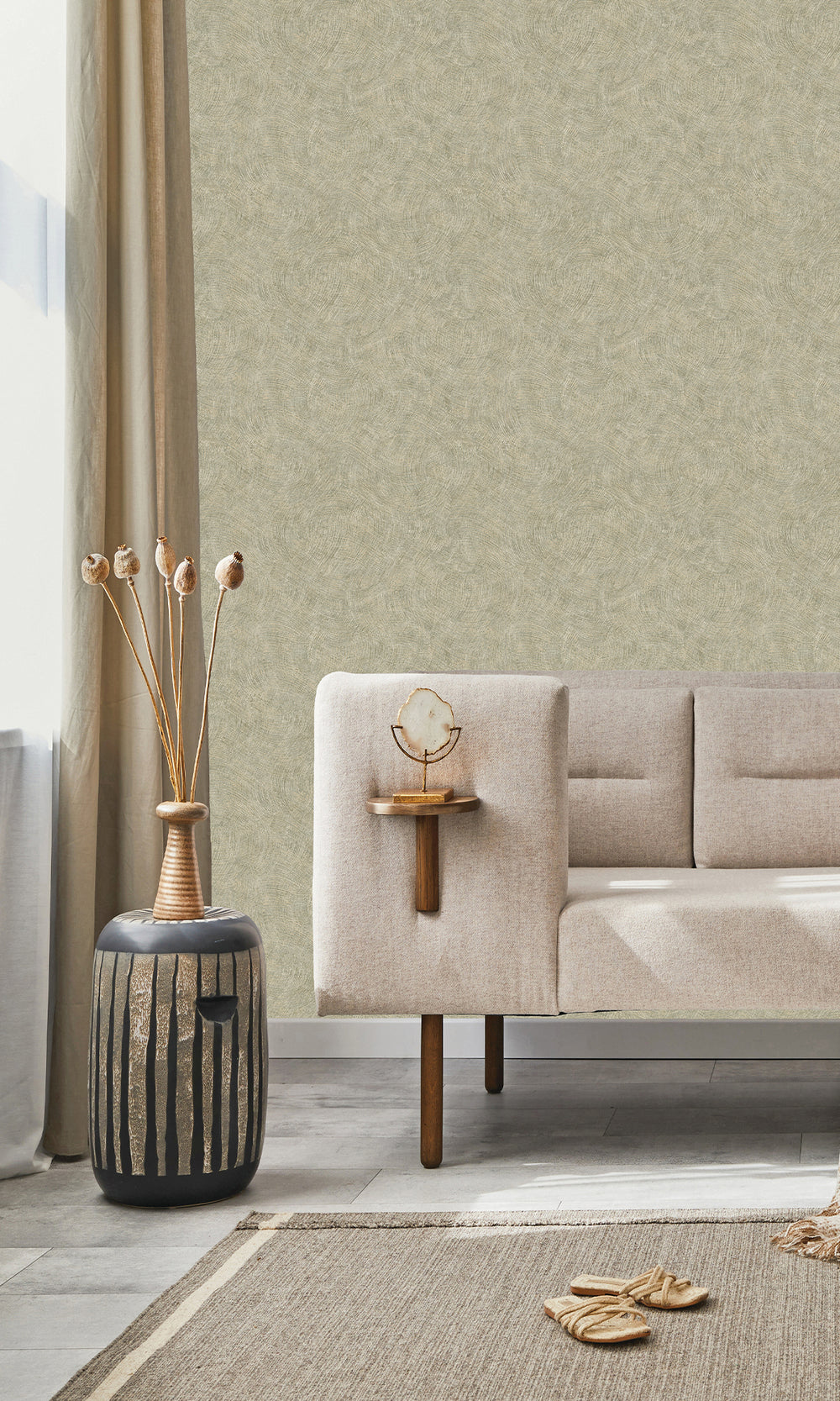 Sage Wave Motion Textured Wallpaper R9702