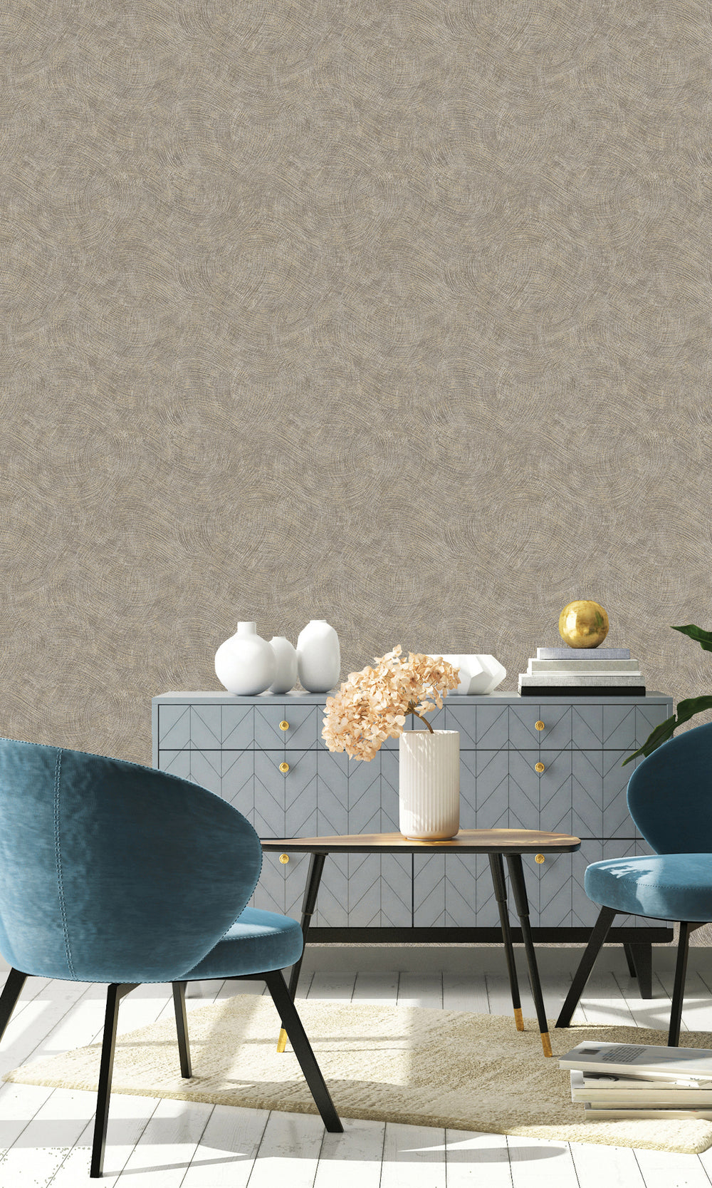 Dark Grey Wave Motion Textured Wallpaper R9703
