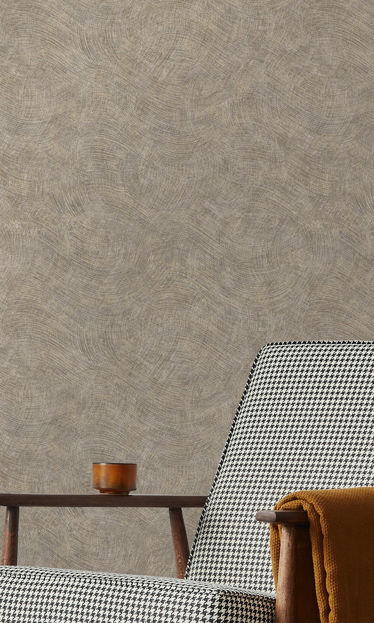 Dark Grey Wave Motion Textured Wallpaper R9703