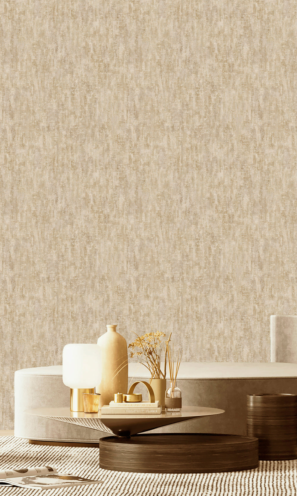 Cream Watercolor Wash Textured Wallpaper R9704