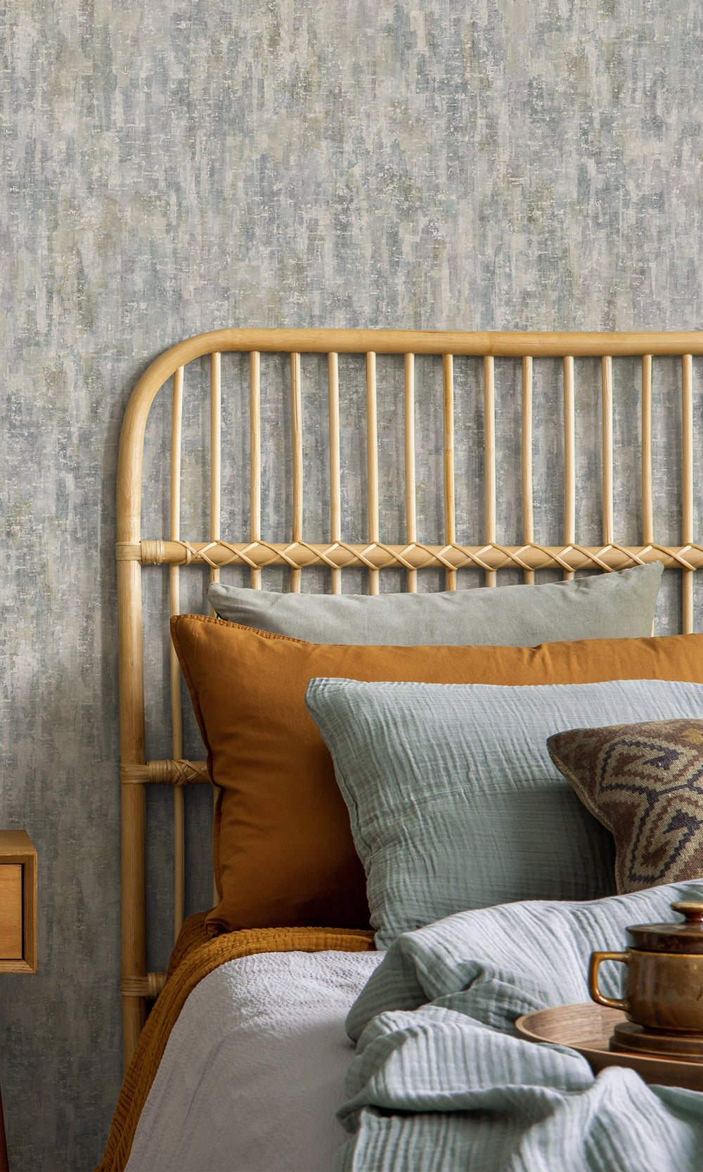 Blue Watercolor Wash Textured Wallpaper R9705